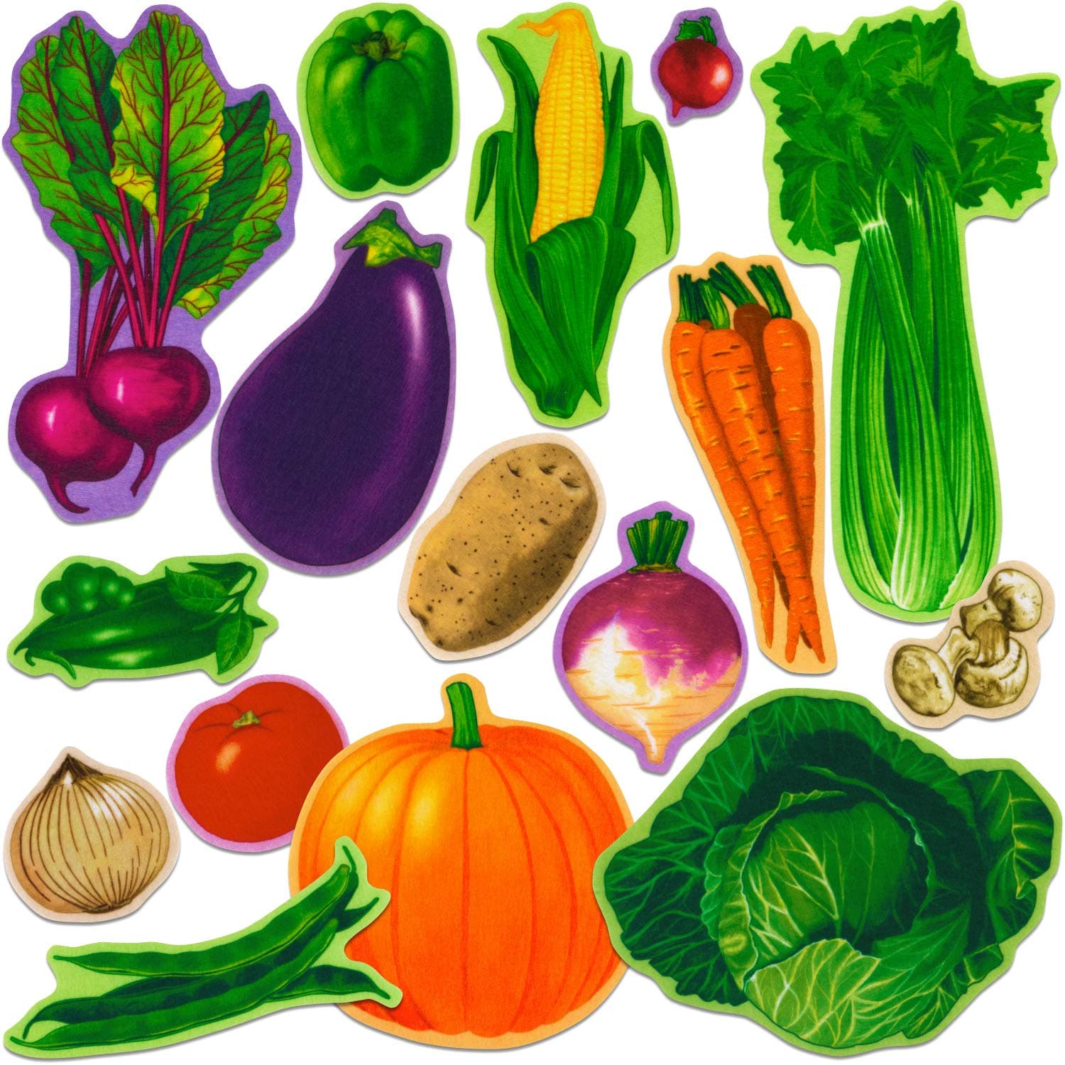 Vegetables Precut Flannel/Felt Board Figures, 16 Pieces Set