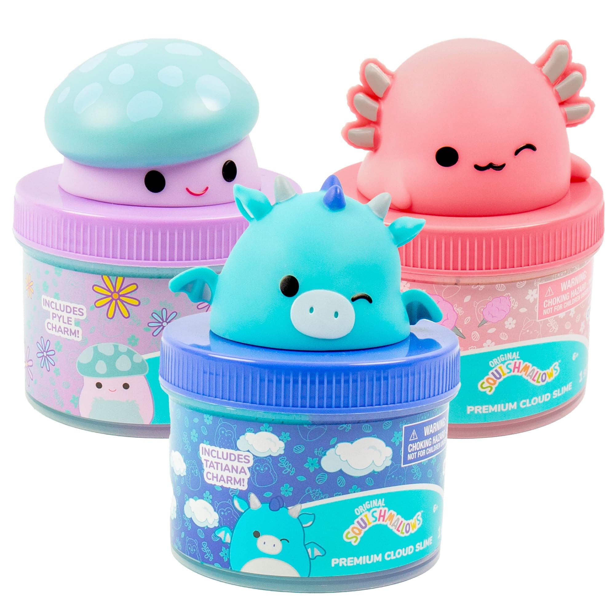 Original Squishmallows Premium Cloud Slime, 3-Pack, 9 Add Ins, 8 oz.