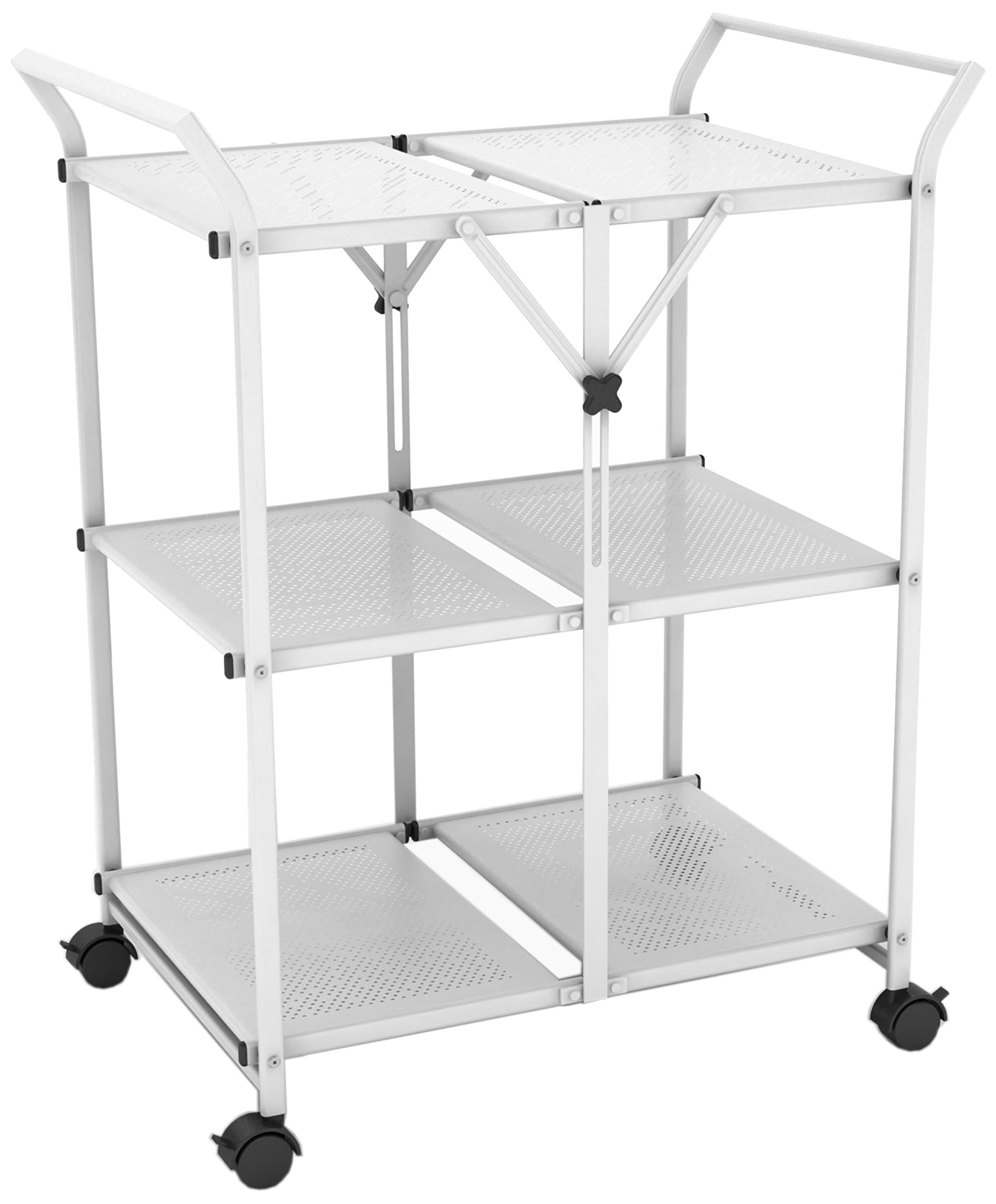dar Living Folding Cart with Handle, White