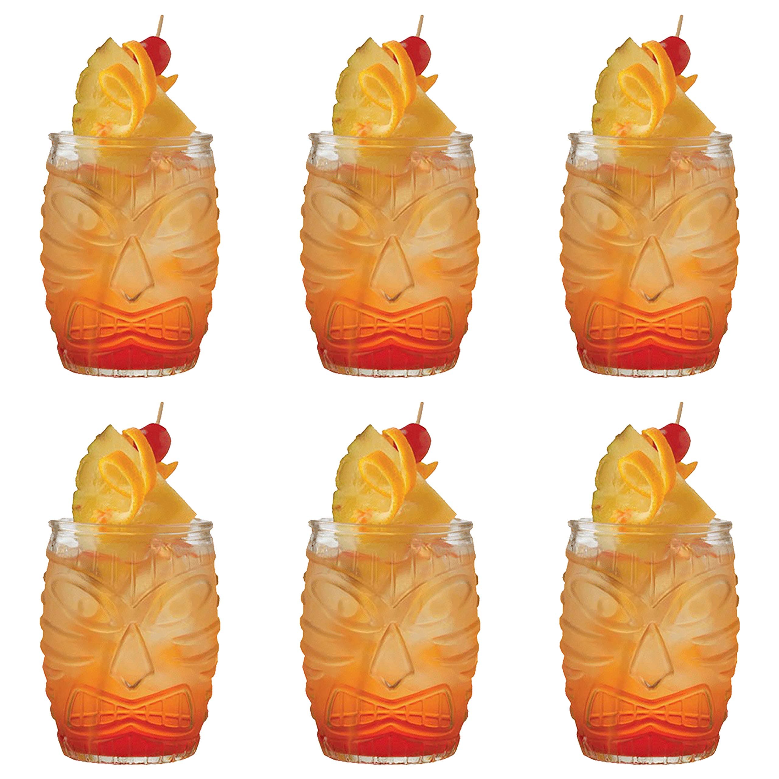 Cedilis 6 Pack Modern Bar Tiki Glasses