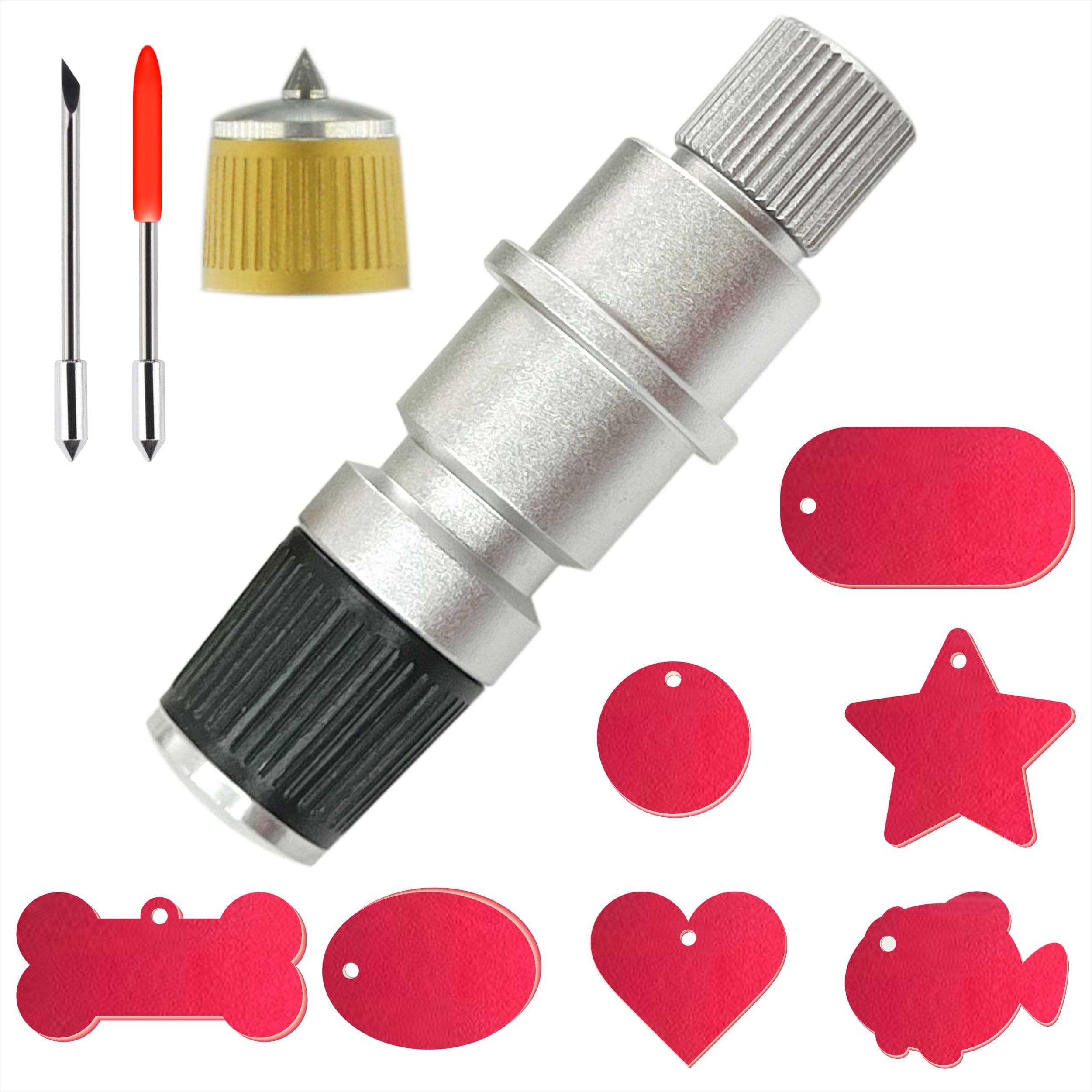 CB09 for Silhouette Cameo 5 Engraving Tip & Cuttering Holder Tool, 2 Vinyl Fabric Cutting Blade and 7 Lovely Blank Tags, For Use in Silhouette Cameo 1 2 3 4/Portrait/Curio/Graphtec 6000/ Plotter