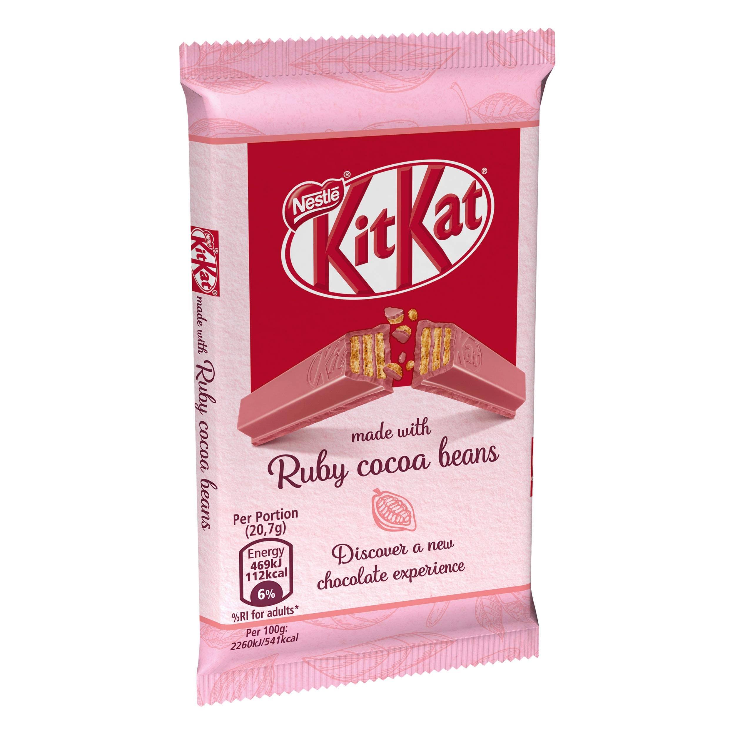 Nestlé KitKat Ruby Cocoa Beans, Fruity Chocolate Bar, Limited Sublime Chocolate Bar, Red Chocolate, Chocolate, 41.5 g
