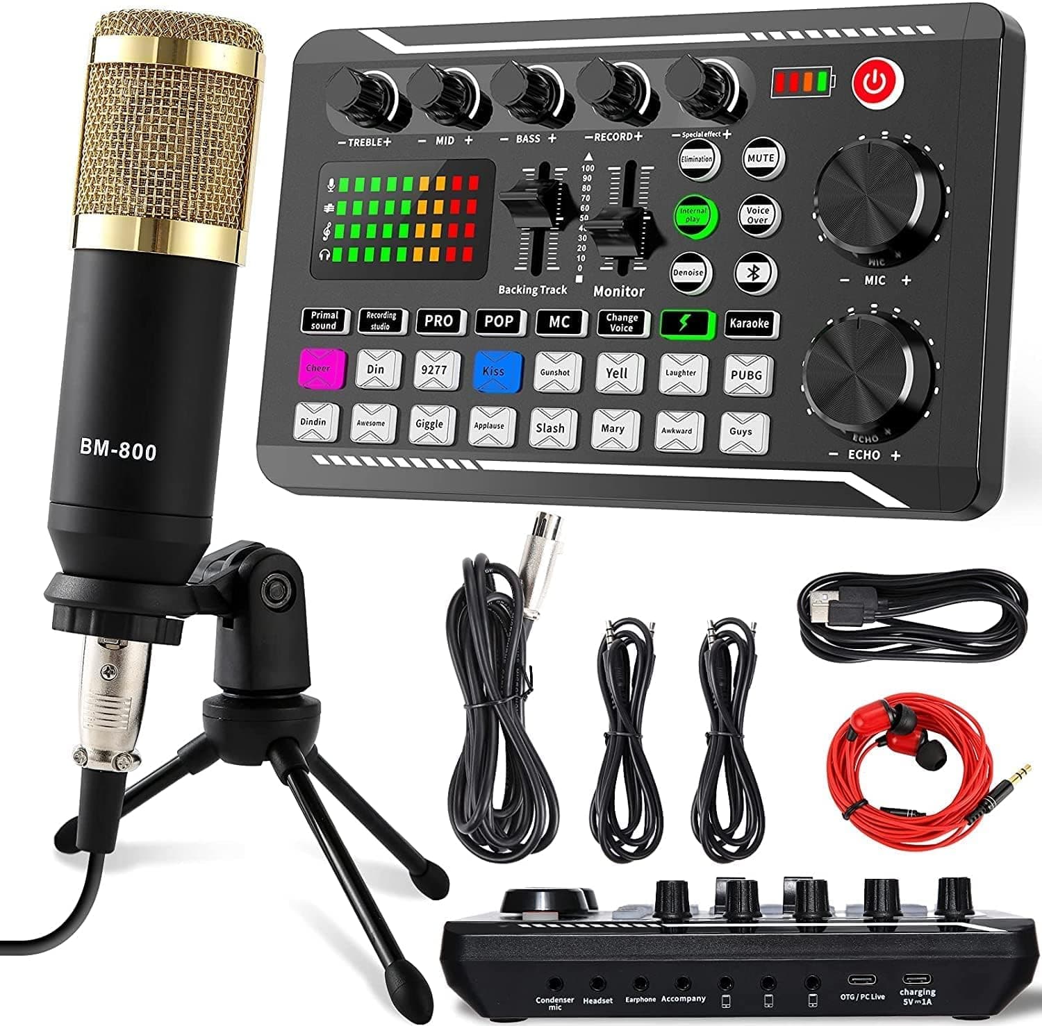 SINWE Podcast Equipment Bundle, Condenser Microphone with Tripod Stand and Professional Audio Mixer for Studio Recording Vocals, Voice Overs, Streaming Broadcast and YouTube Videos