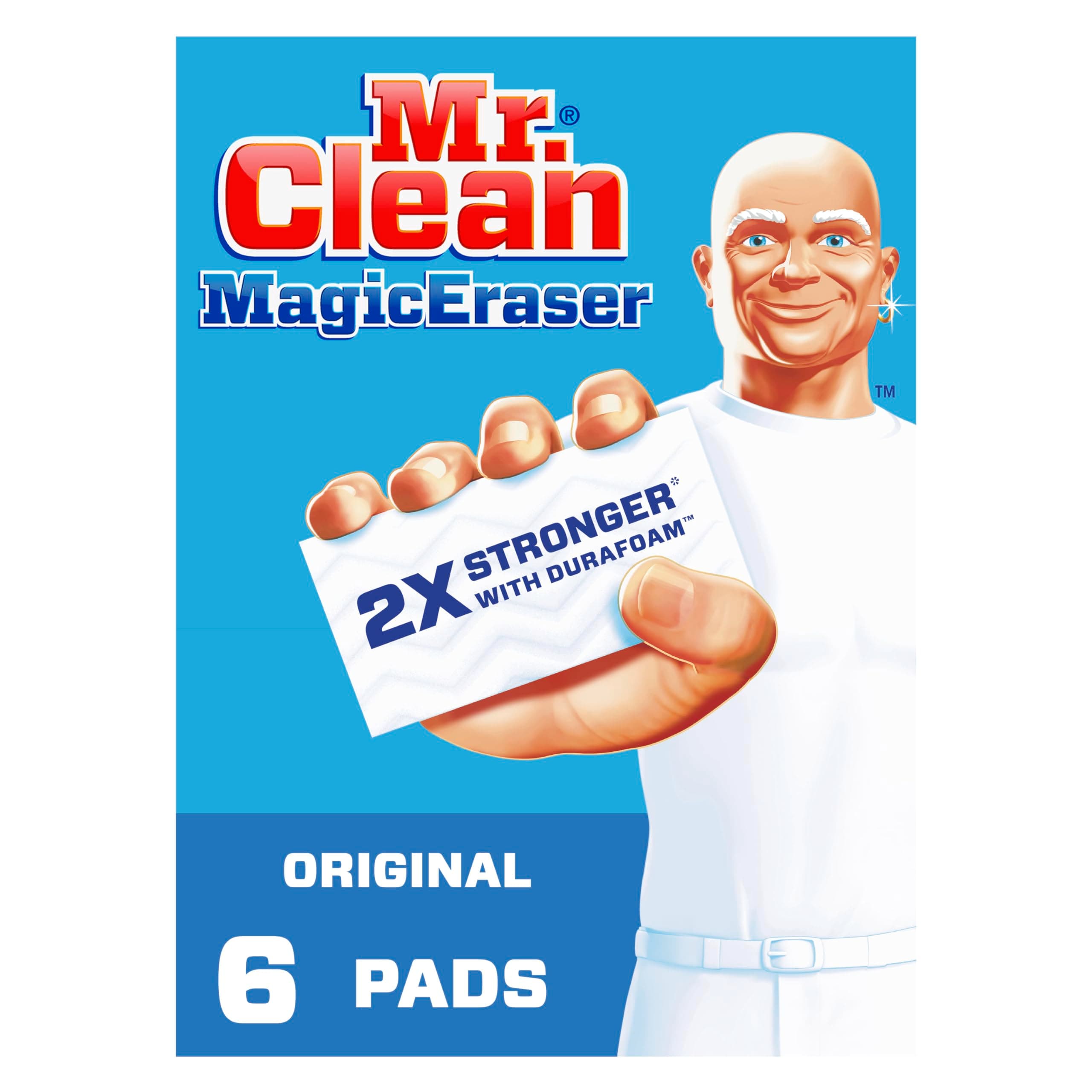 Magic Eraser Original Cleaning Pads with Durafoam, Pack of 6