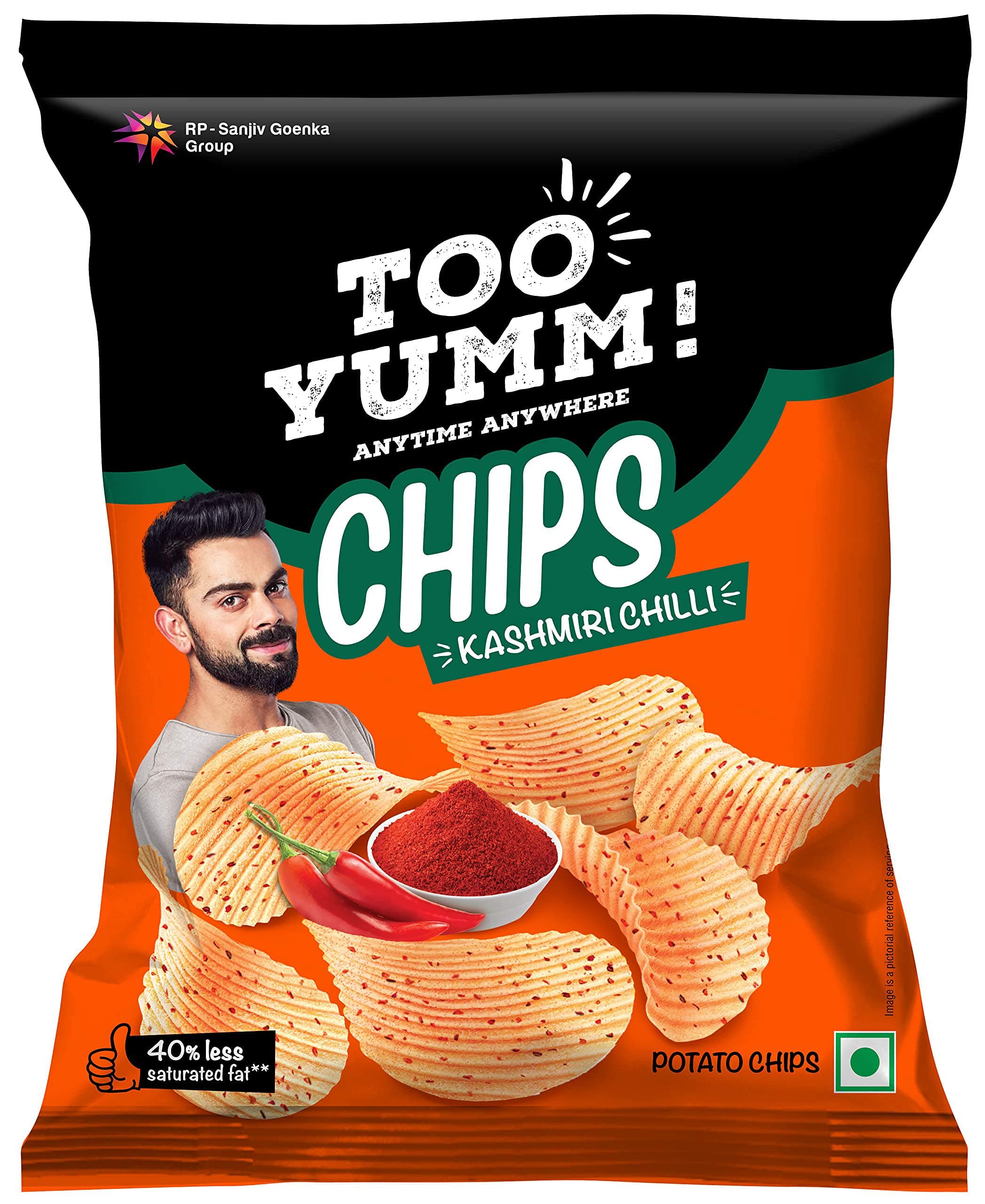 Too Yumm Potato Chips - Kashmiri Chilli, 52g