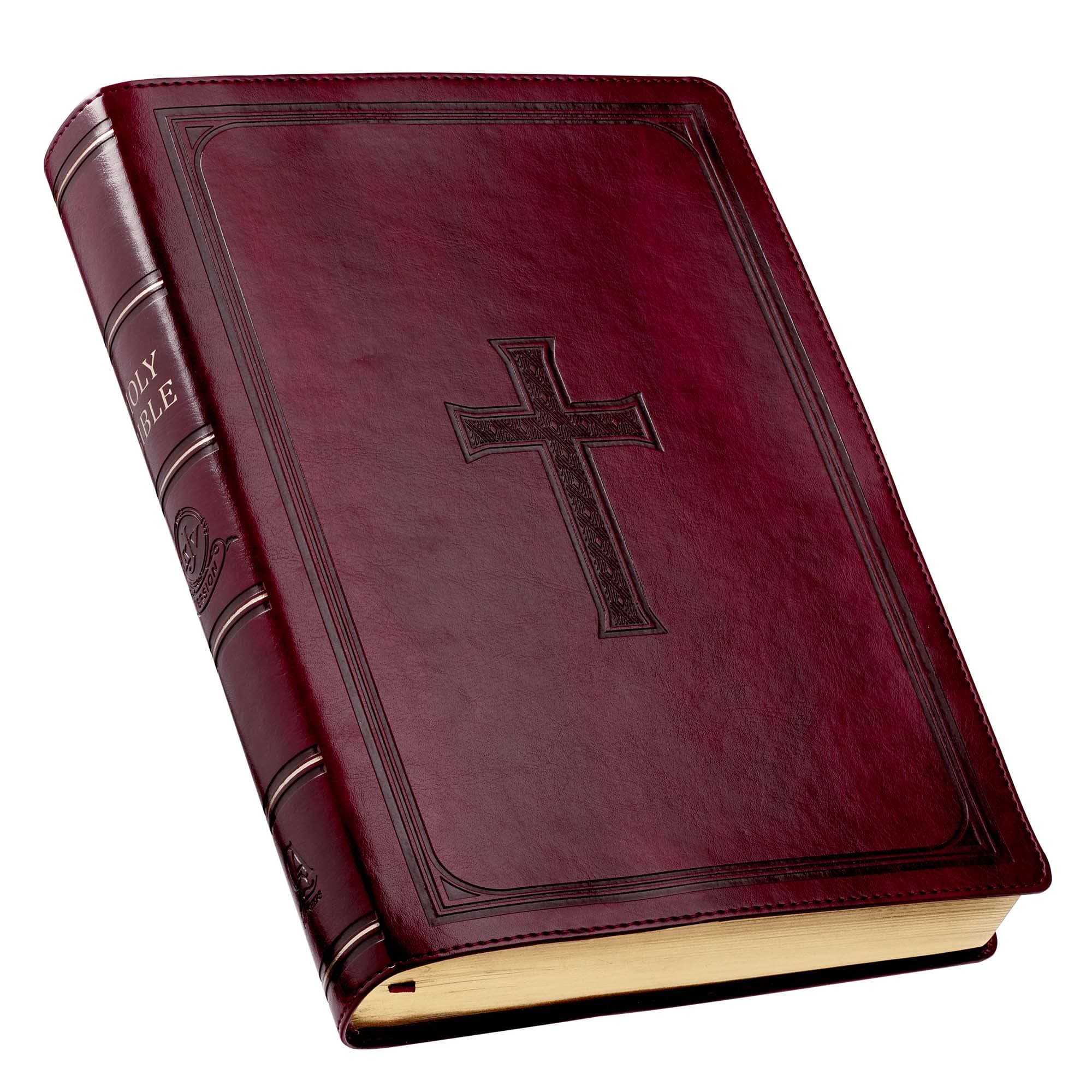 KJV Holy Bible, Super Giant Print Faux Leather Red Letter Edition - Thumb Index & Ribbon Marker, King James Version, Burgundy (KJV Super Giant Print Editions)