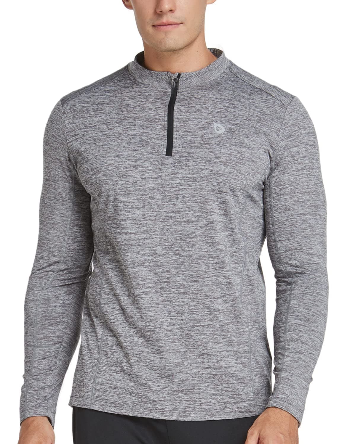 baleaf Men's 1/4 Zip Pullover Running Shirts Long Sleeved Tops Back Pocketed