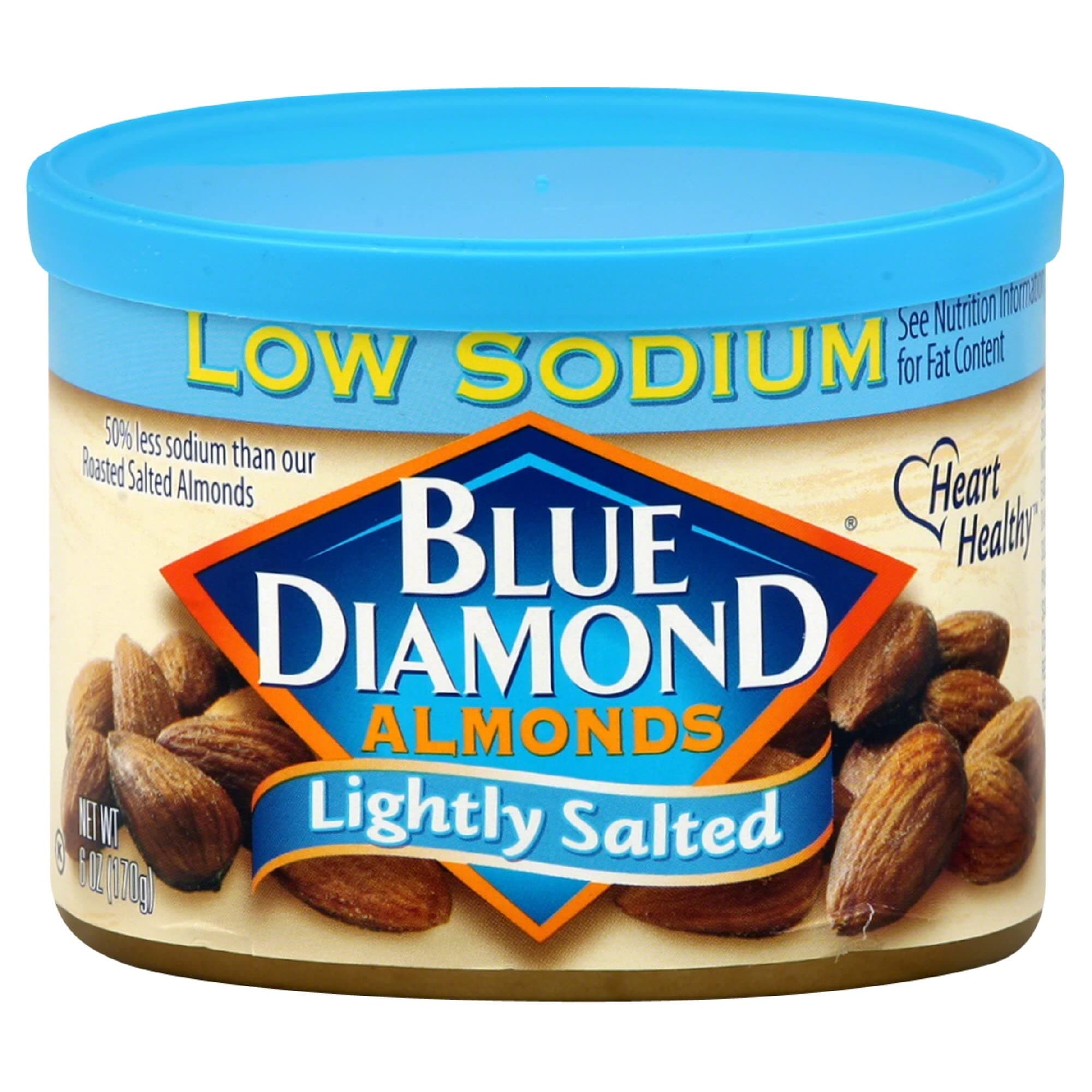 Blue Diamond Almonds, Lightly Salted, Low Sodium, 6 Ounce