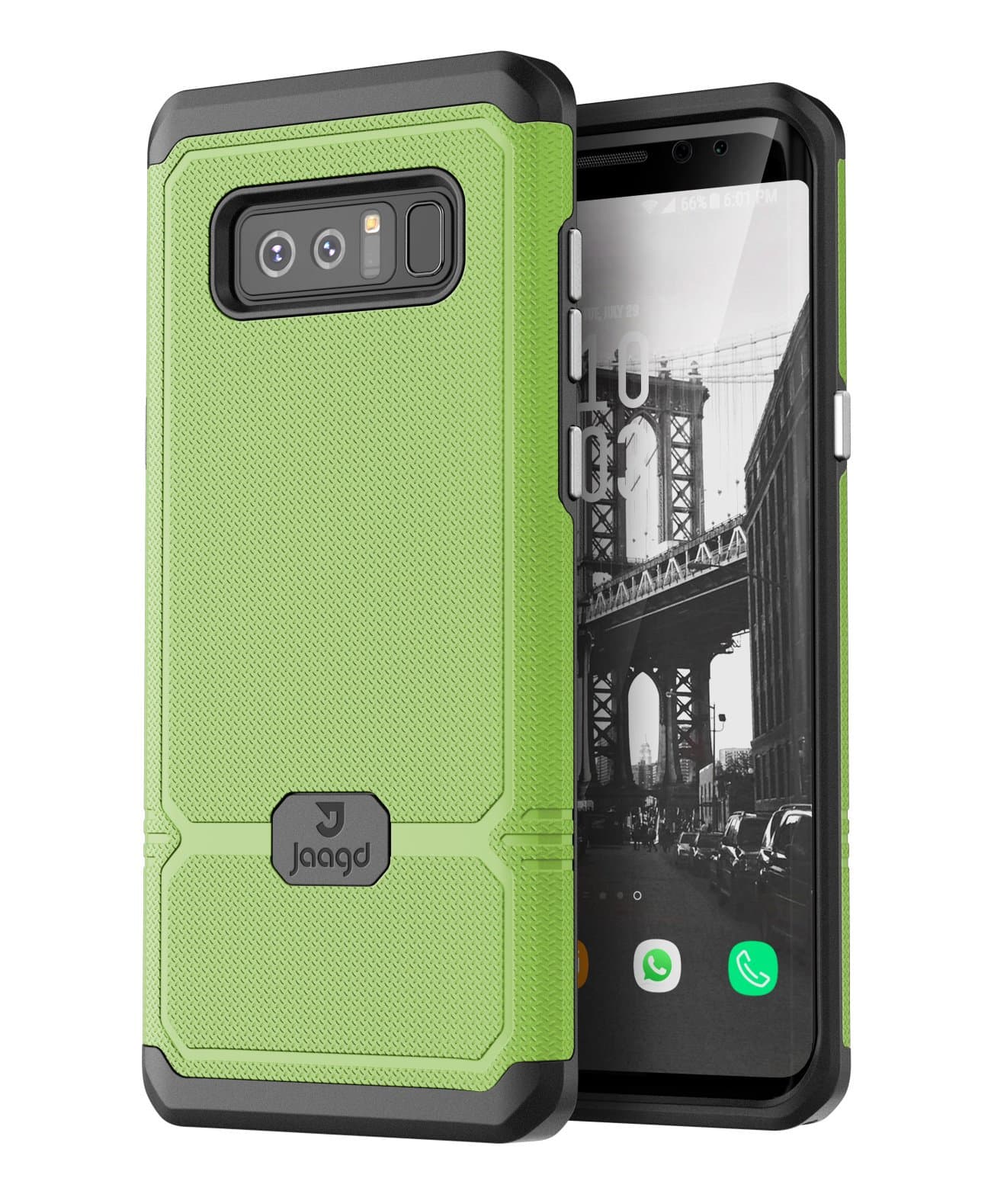 Jaagd Galaxy Note 8 Case, Slim Shock-Absorbing Modern Slim Non-Slip Grip Cell Phone Cases for Samsung Galaxy Note 8 (Lime)