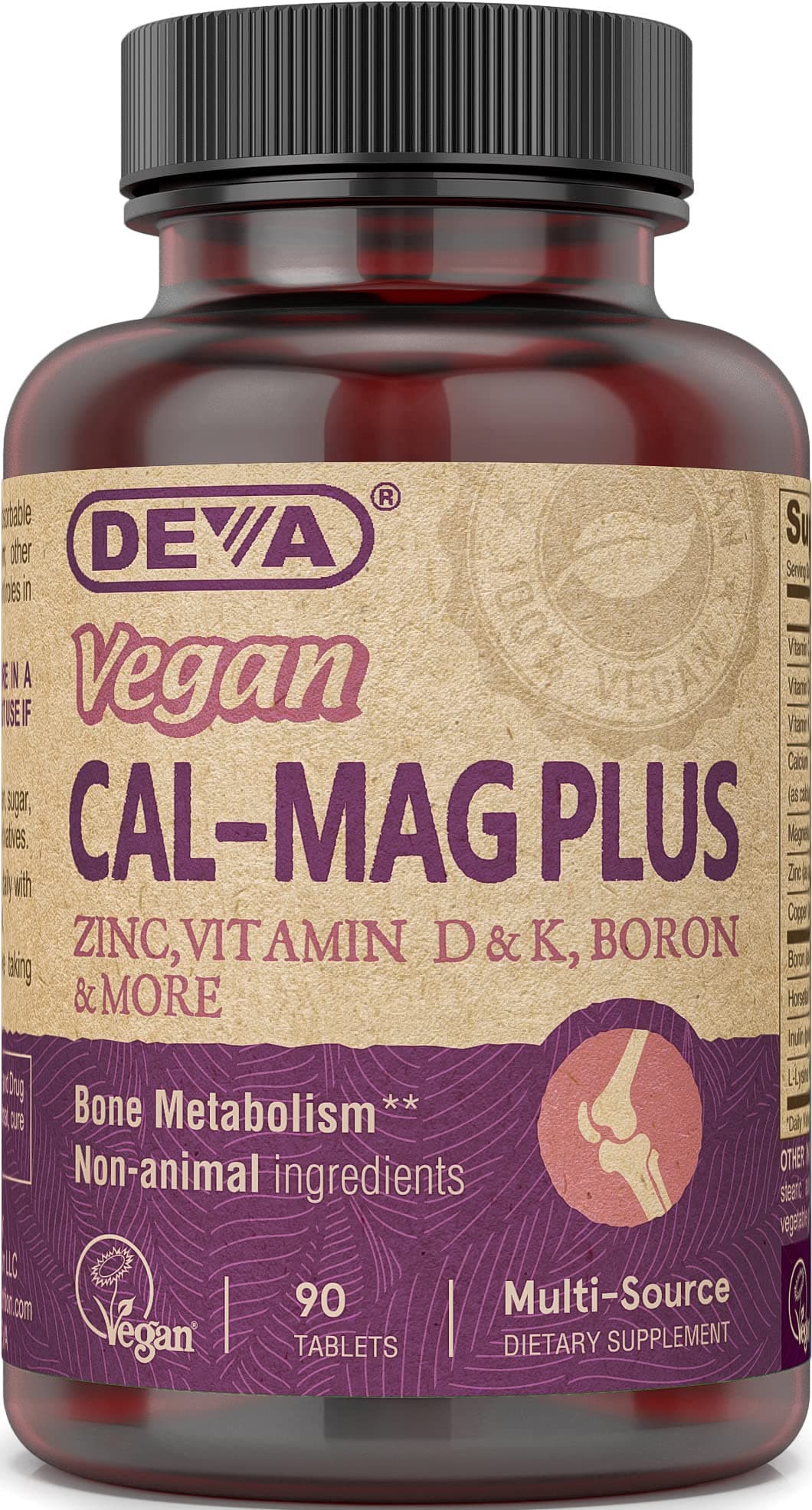 Vegan Vitamins Cal-Mag Plus Tablet, 90 Count