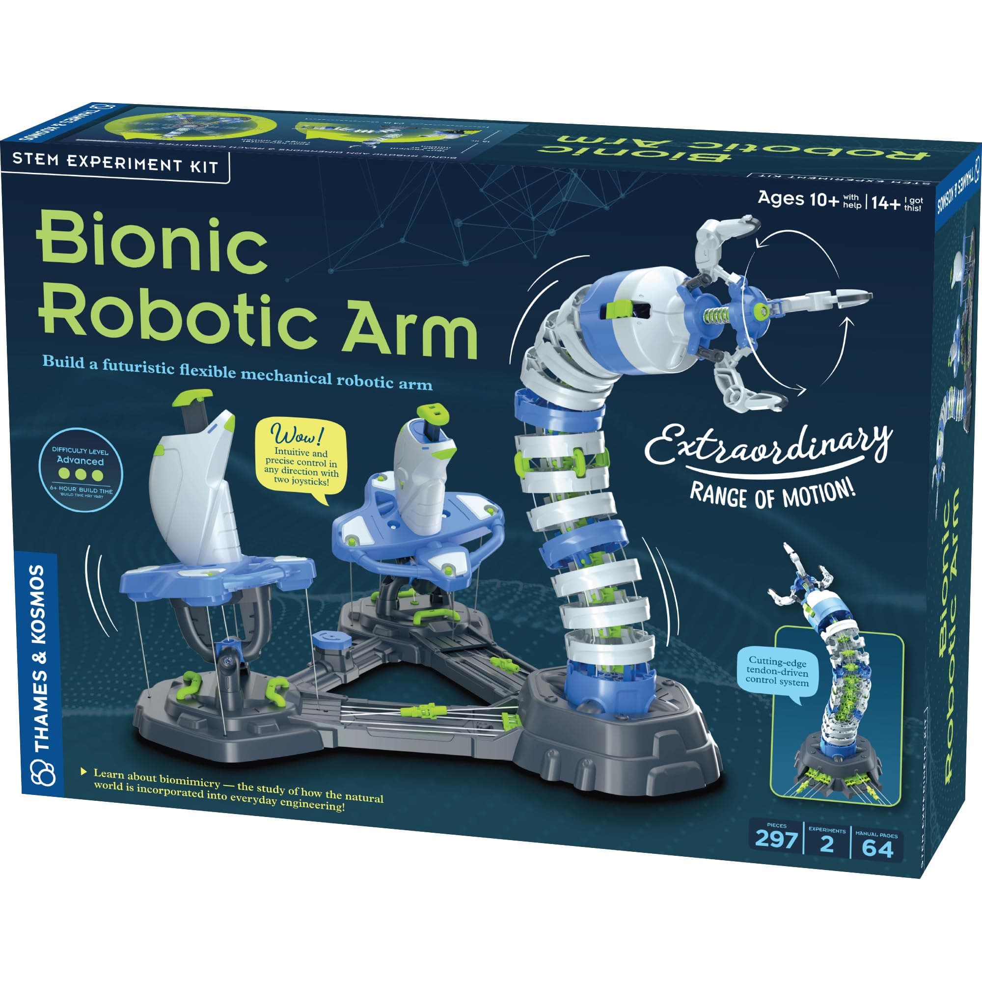 Thames & Kosmos Bionic Robotic Arm STEM Experiment Kit Build a Mechanical Arm, No Batteries or Motors Required | Innovative System of Joysticks & Nylon Cables | Ages 8+ with help, 12+ Independent Play