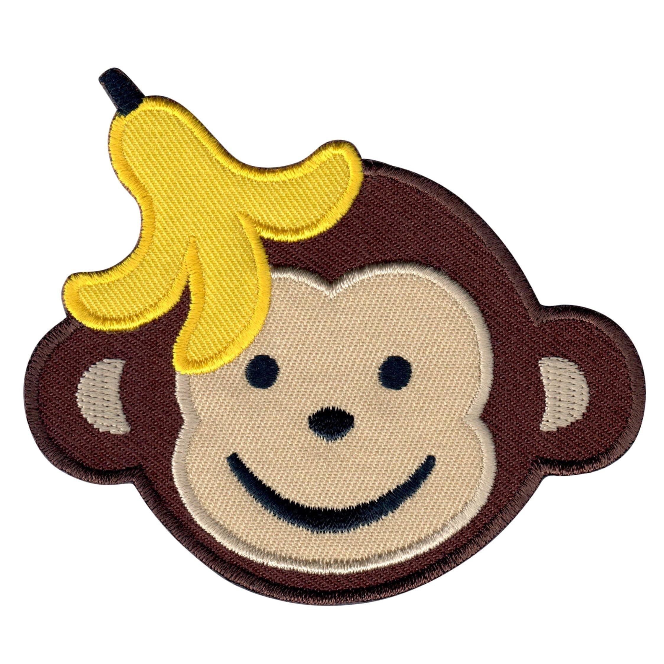 Monkey Iron-On Patch - Premium Embroidered, Washable - 3" x 3.5" - Durable Applique for Jackets & Backpacks