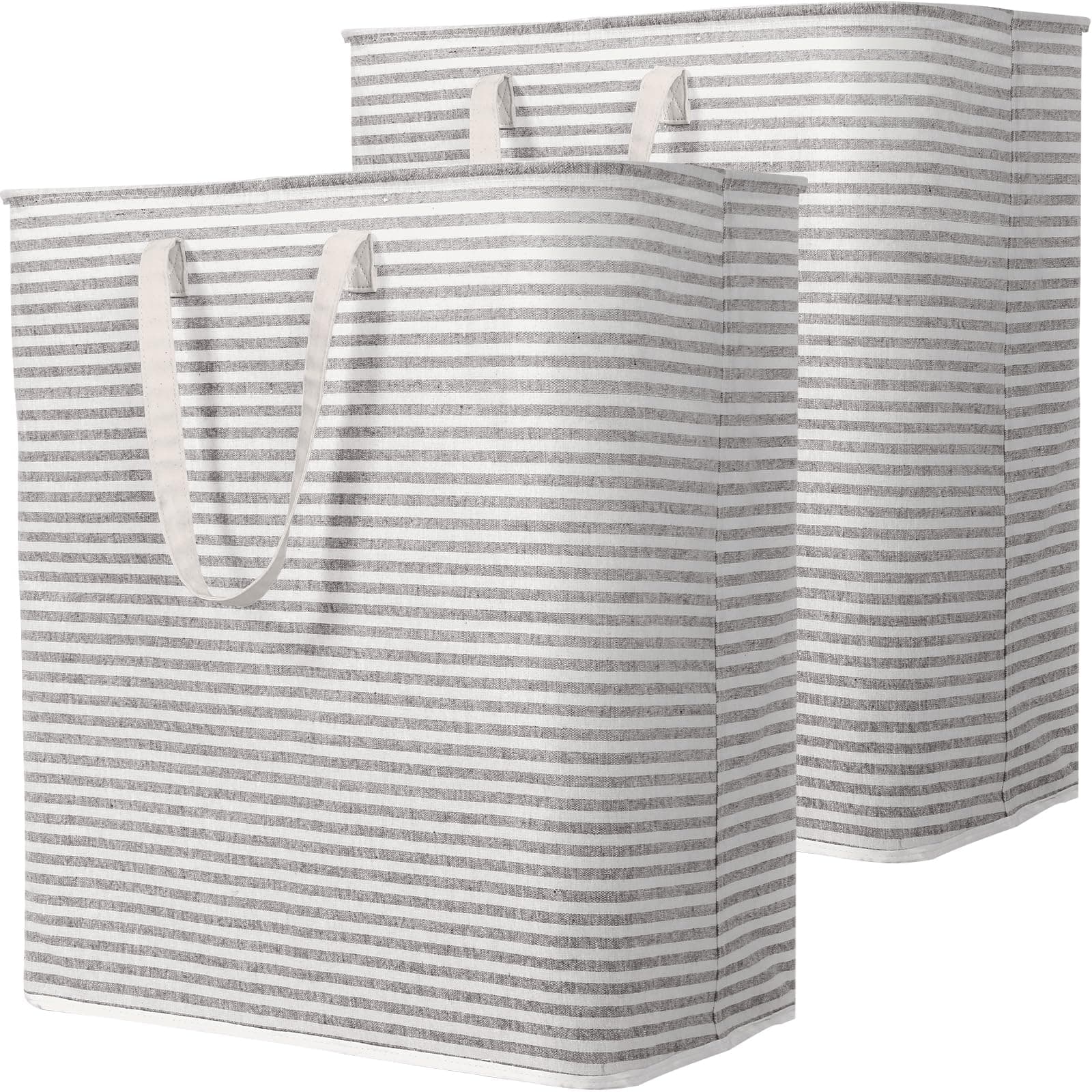 Lifewit 2 Pack Laundry Hamper Large Collapsible Laundry Baskets, Freestanding Waterproof Clothes Hamper with Easy Carry Handles in Laundry Room Bedroom Bathroom College Dorm, Grey, 2 x 100L