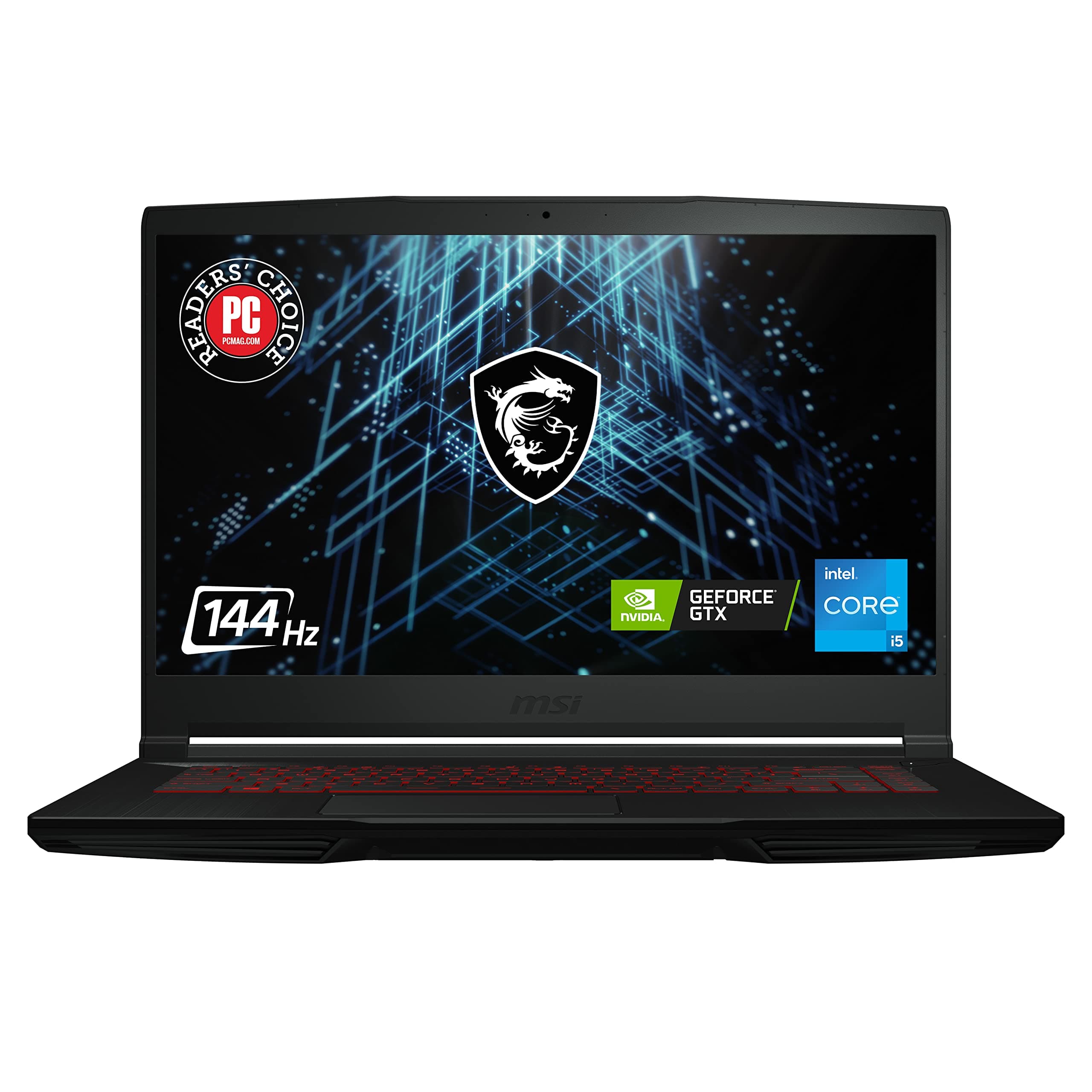 MSI GF63 Thin Gaming Laptop: 11th Gen Intel Core i5, GeForce RTX 2050, 15.6" FHD, 144Hz, 8GB DDR4, 512GB NVMe SSD, Cooler Boost 5, Win 11: Black 11UCX-1424US