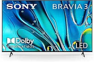 75-Inch Class 4K Ultra HD BRAVIA 3 LED Smart TV with Google TV, Dolby Vision HDR, and Exclusive Features for PlayStation®5 (K-75S30)