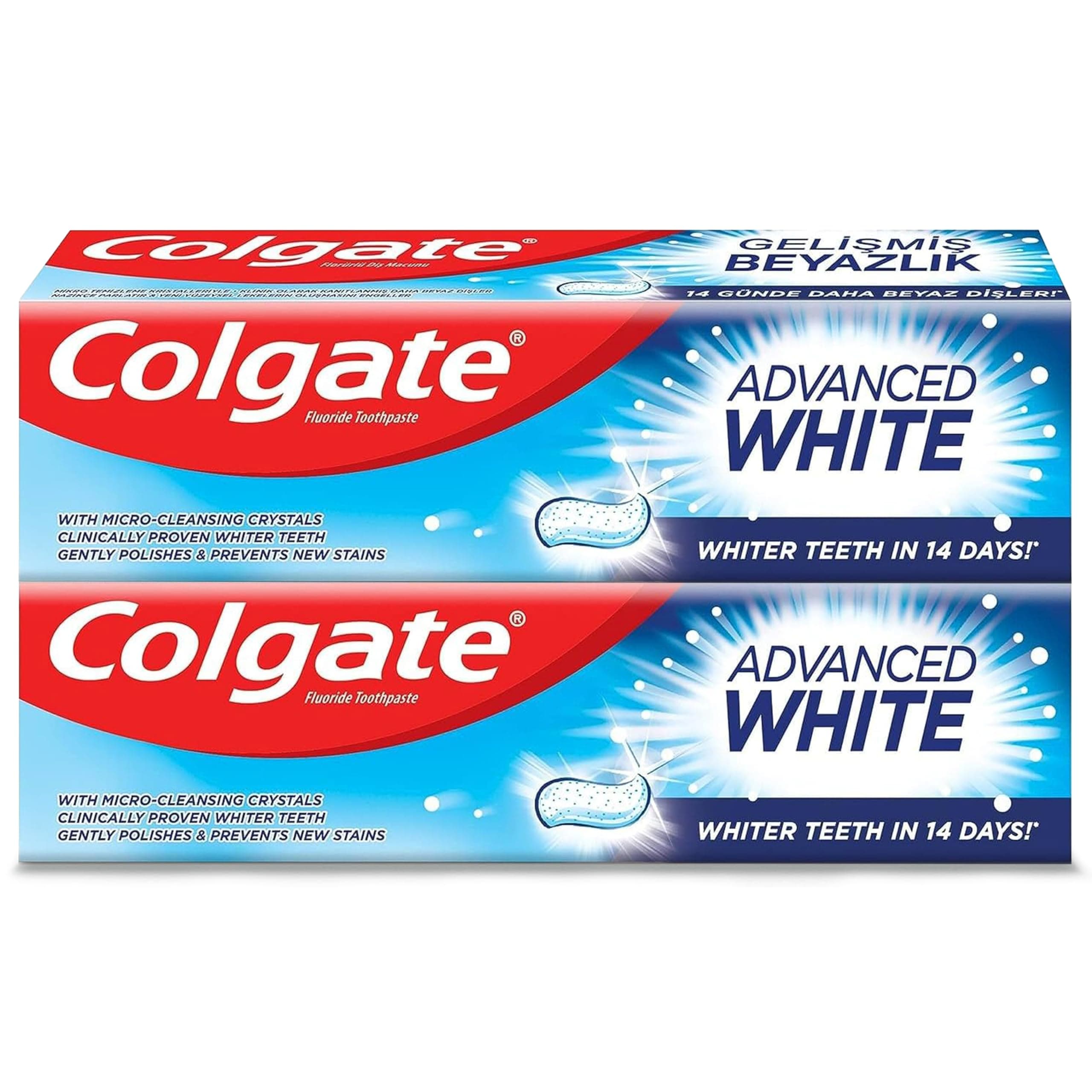 Colgate Toothpaste Advanced White, Whitening Toothpaste, 2x100 ml, 2 Pack