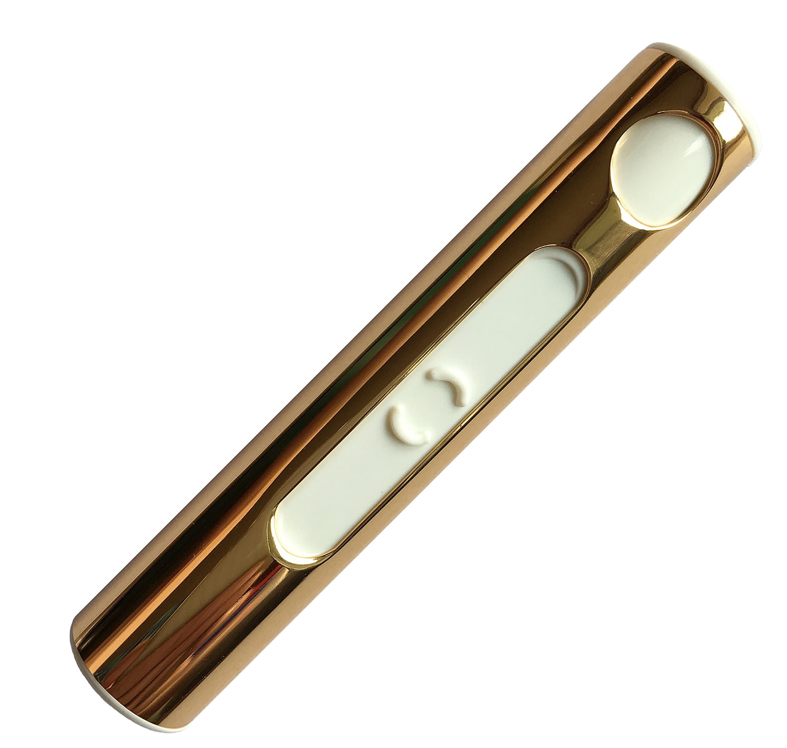 Mini Rechargeable Windproof Long Battery Life no Gas Electronic Lighter with USB Charging Cable flameless Safe Portable Slim Cigarette Lighter Set (Golden)
