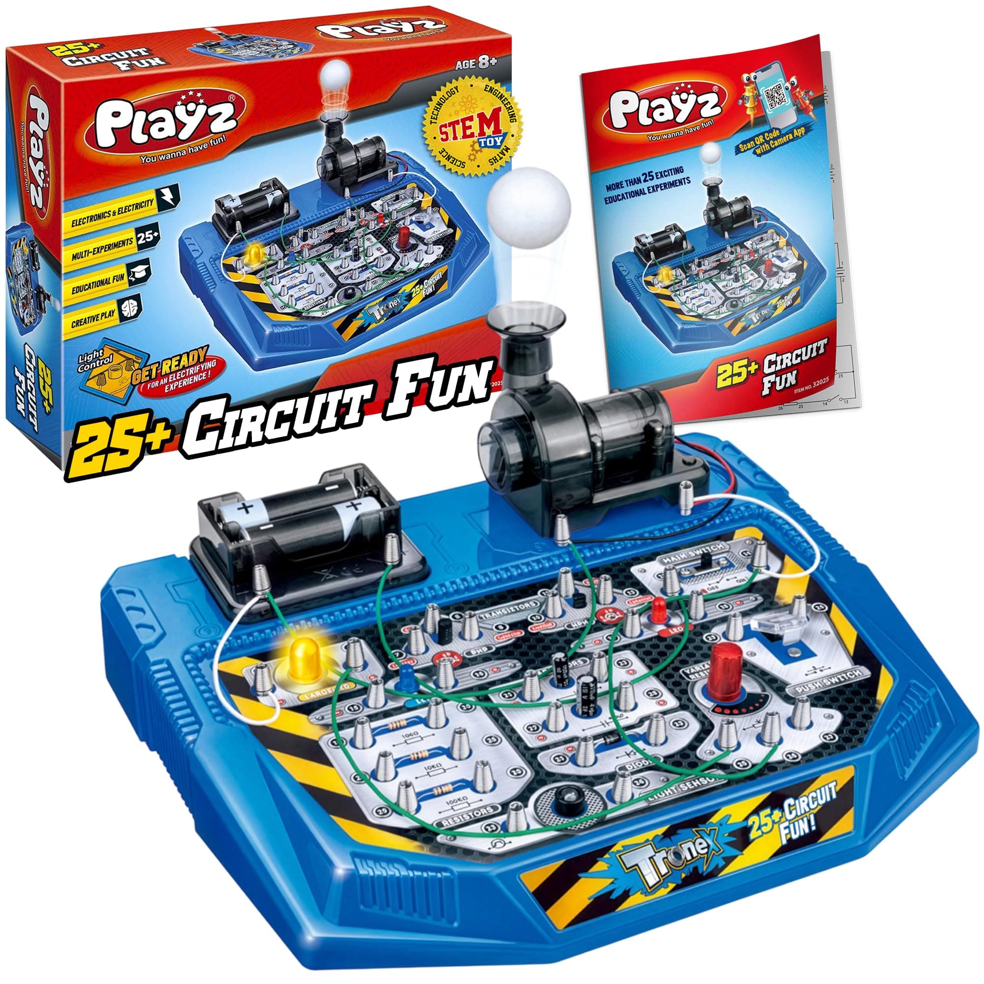 Electrical Circuit Board Engineering Kit for Kids with 25+ STEM Projects Teaching Electricity, Voltage, Currents, Resistance, & Magnetic Science | Gift for Children Age 8, 9, 10, 11, 12, 13+
