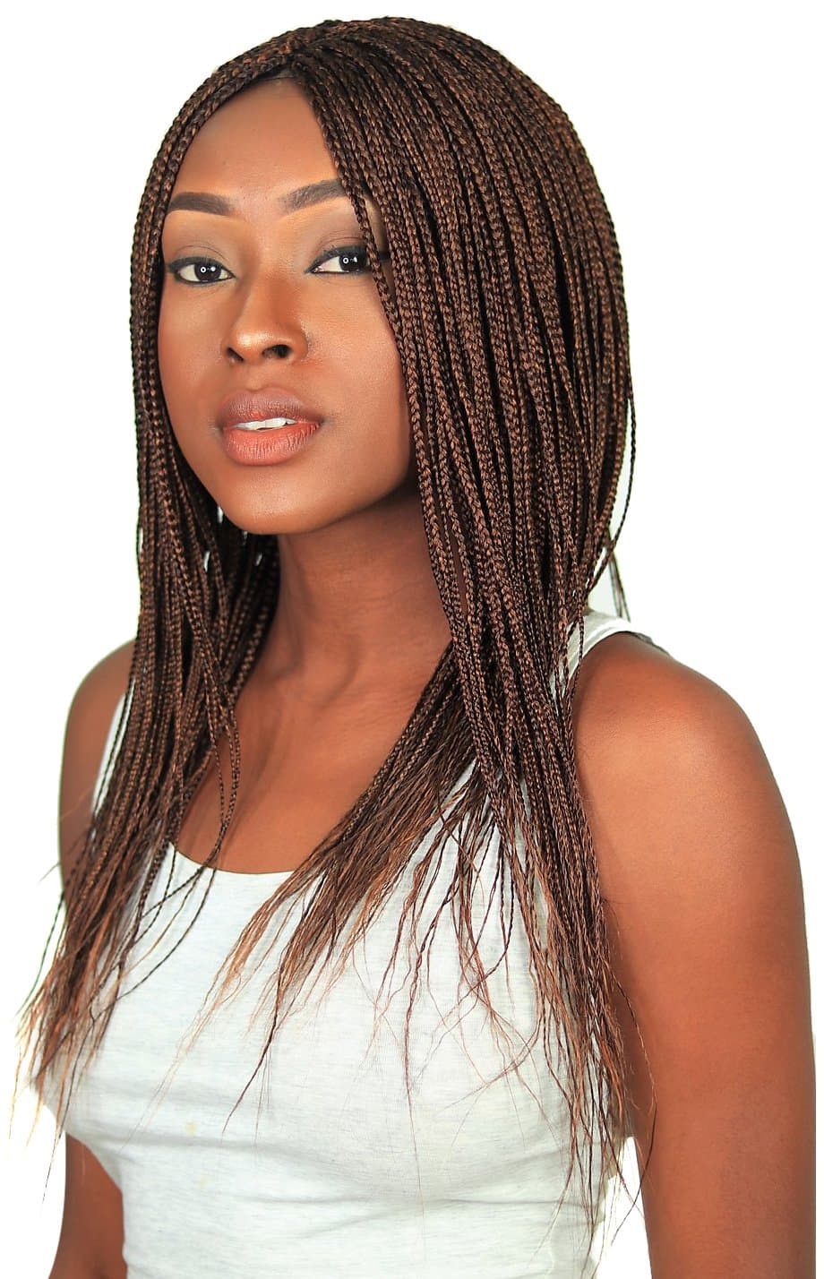 Braided Wigs, Small Box Braid Wig - Color 30/33-18 Inches. Synthetic Hand Braided Wigs for Black Women.