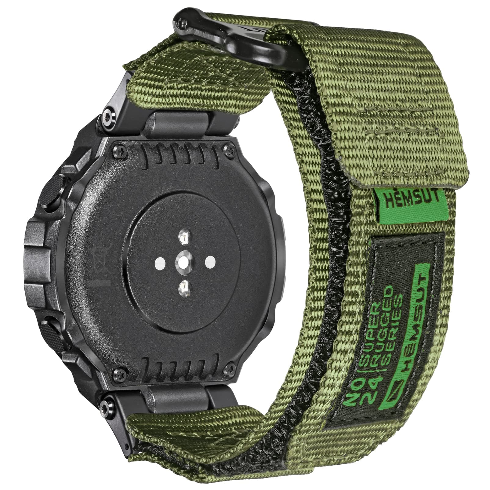 SMITHA Watch Bands Compatible with Amazfit T-Rex/T-Rex Pro/T-Rex 2/T-Rex Ultra, Rugged Nylon Sports Strap, Military Hook & Loop Closure