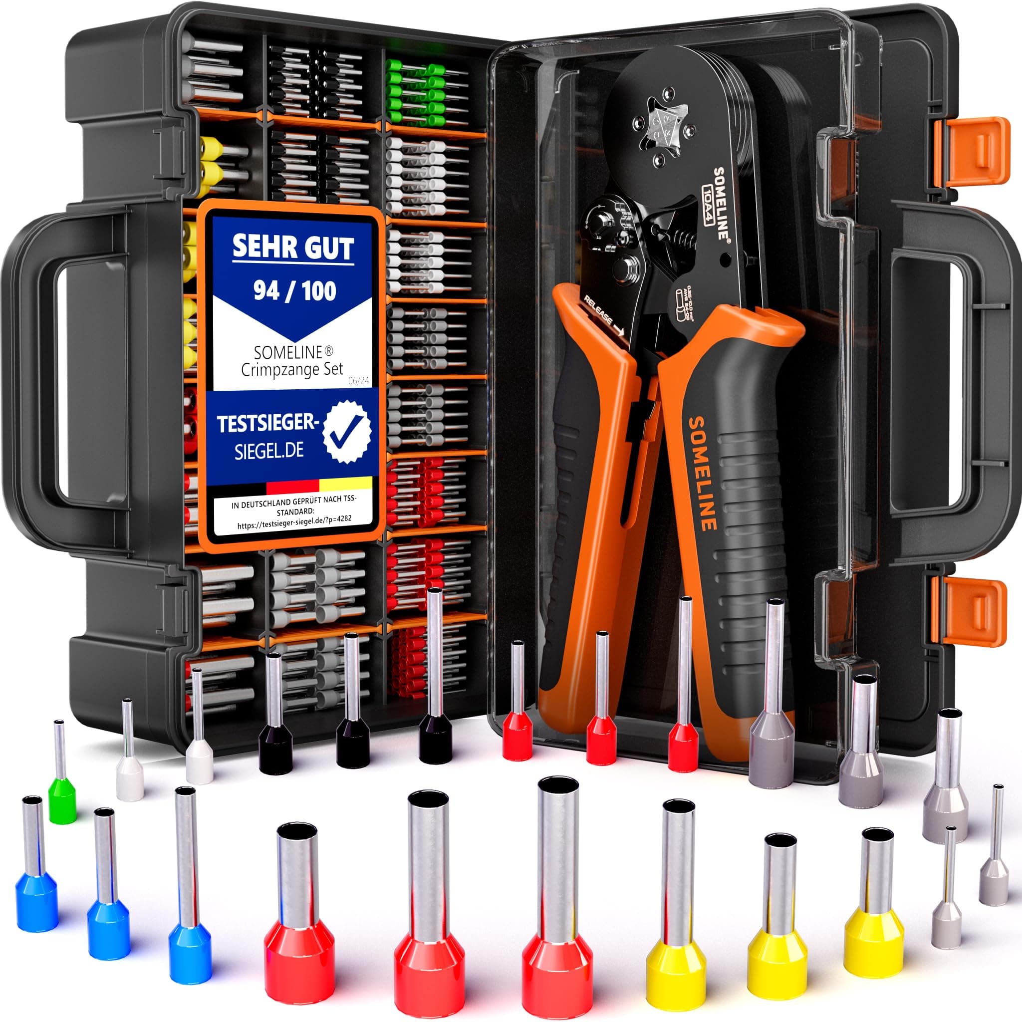 SOMELINE Ferrule Crimp Tool Kit, 23 Types Ferrules, 0.25–10mm² Square Ferrule Pliers, Crimping Pliers, Ferrule Crimping Tool, Wire Crimping Tool