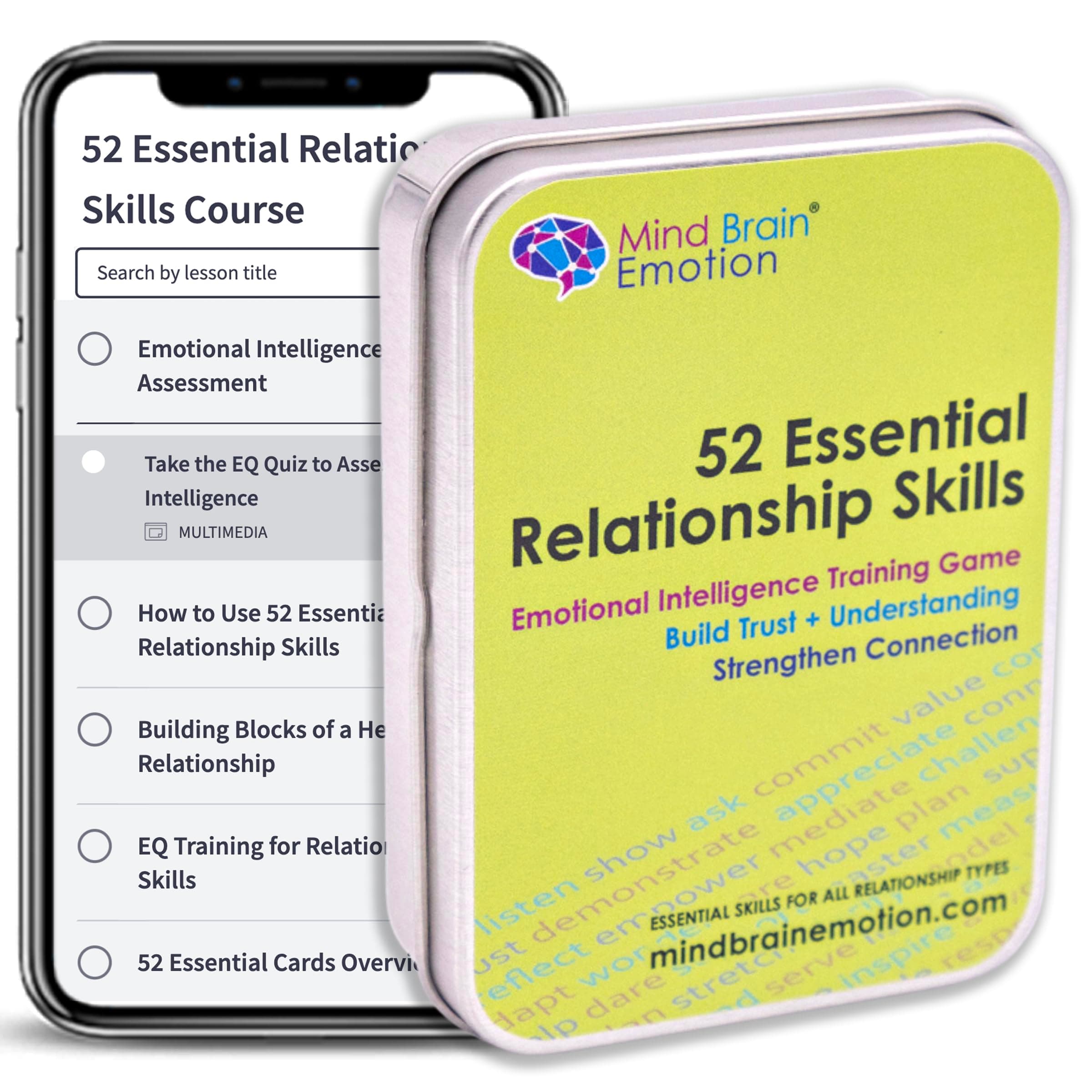 Mind Brain Emotion 52 Essential Intelligence Training - Relationship Skills Card Game for Empathy, Trust Building Activities, Conversation Starters, Team Icebreaker Tools - by Harvard Researcher