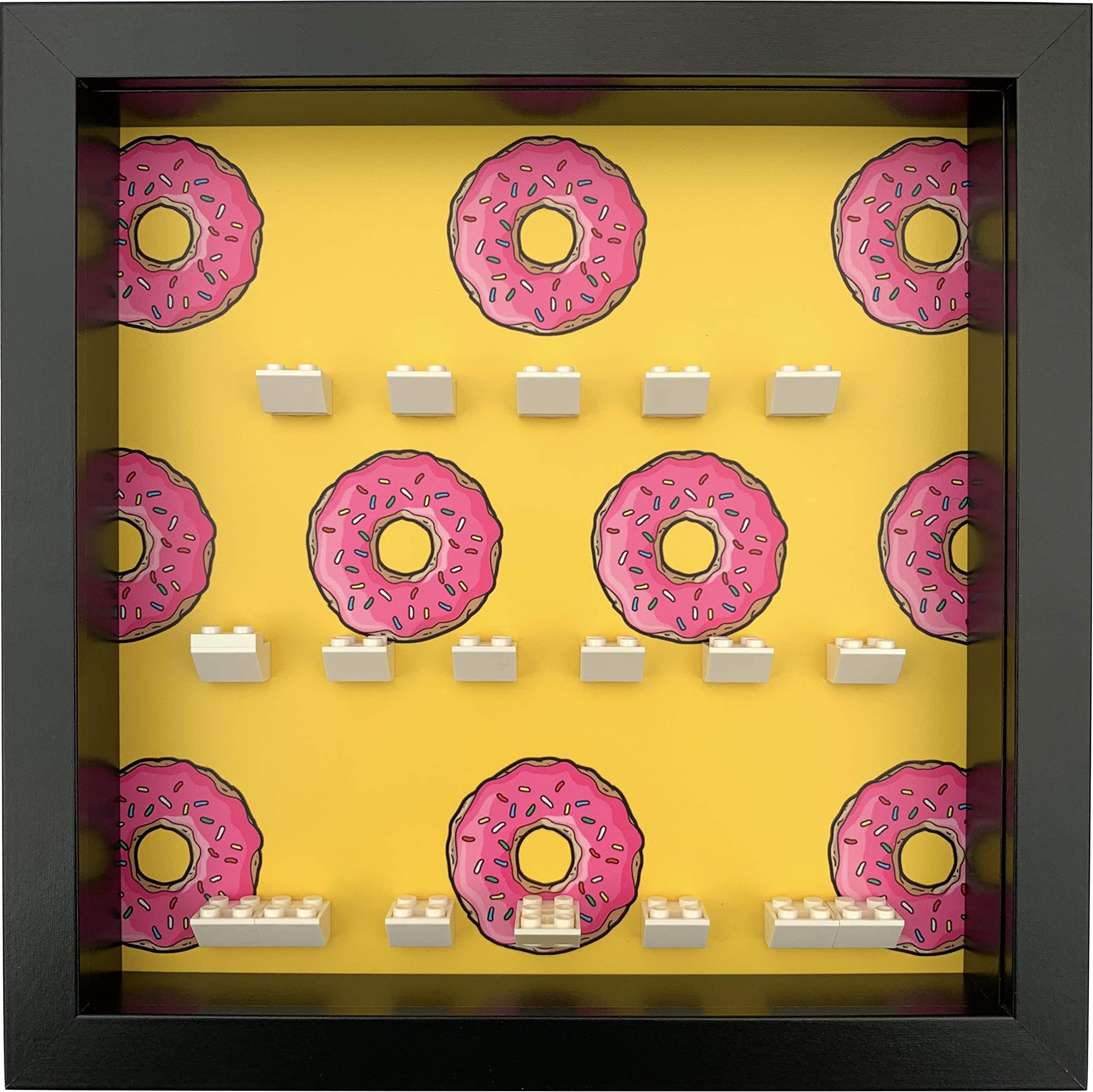 FRAMEPUNK Display, compatible with LEGO® The Simpsons Series 1 or 2 Minifigures (Donuts Black).