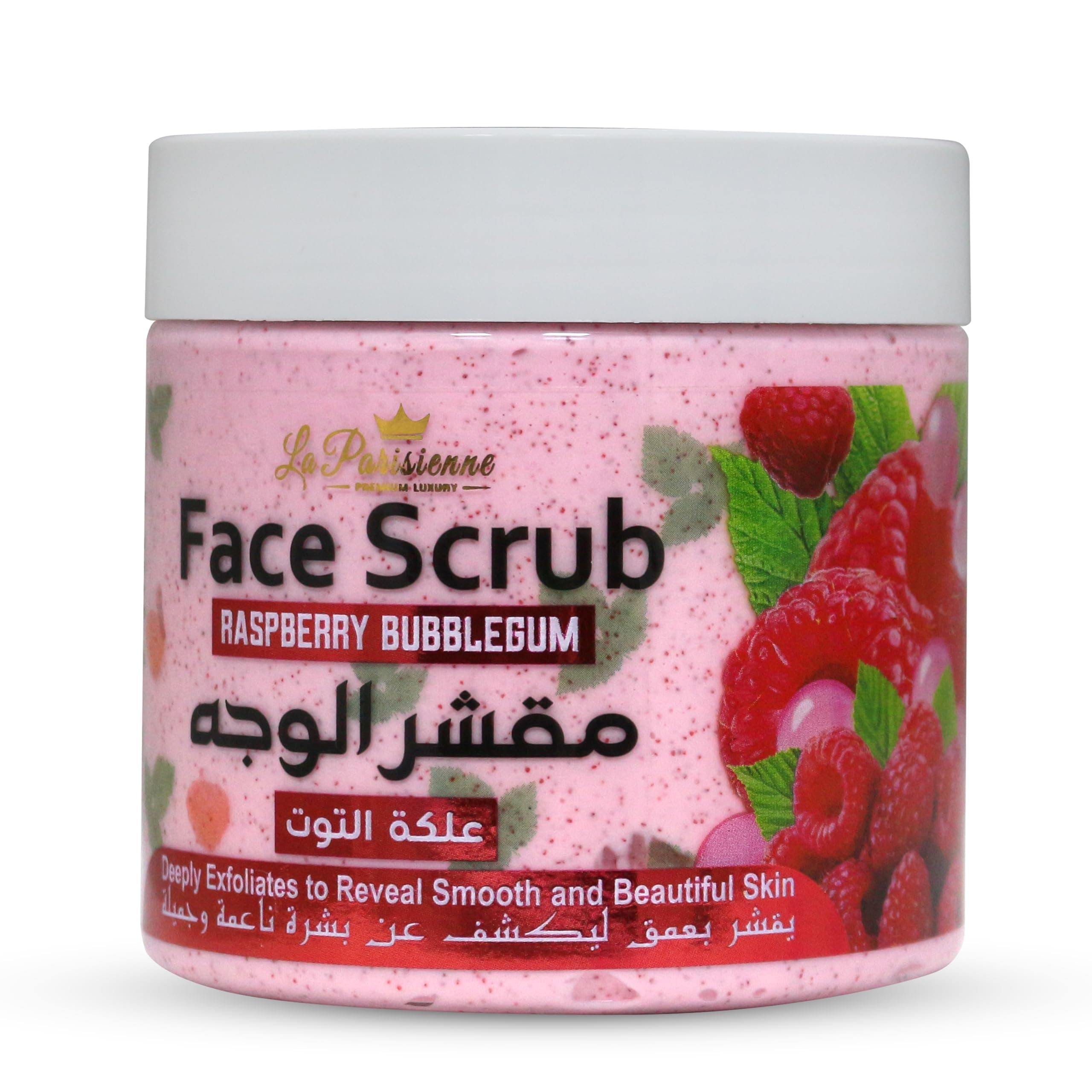 ECOLYTE+ Face Scrub La Parisienne, Deeply Exfoliates, Reveal Smooth & Beautiful Skin, Exfoliating Scrub, Facial Exfoliant, Moisturizing, Glowing Skin - (Raspberry Bubblegum, 500 ml)