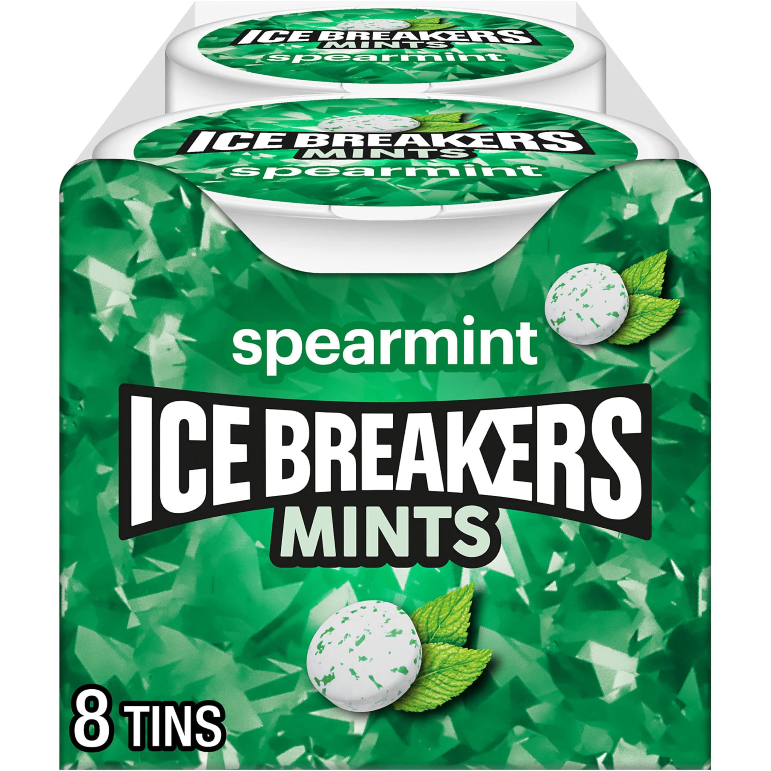 ICE BREAKERS Sugar Free Mints, Spearmint, 1.5 Ounce (Pack of 8)