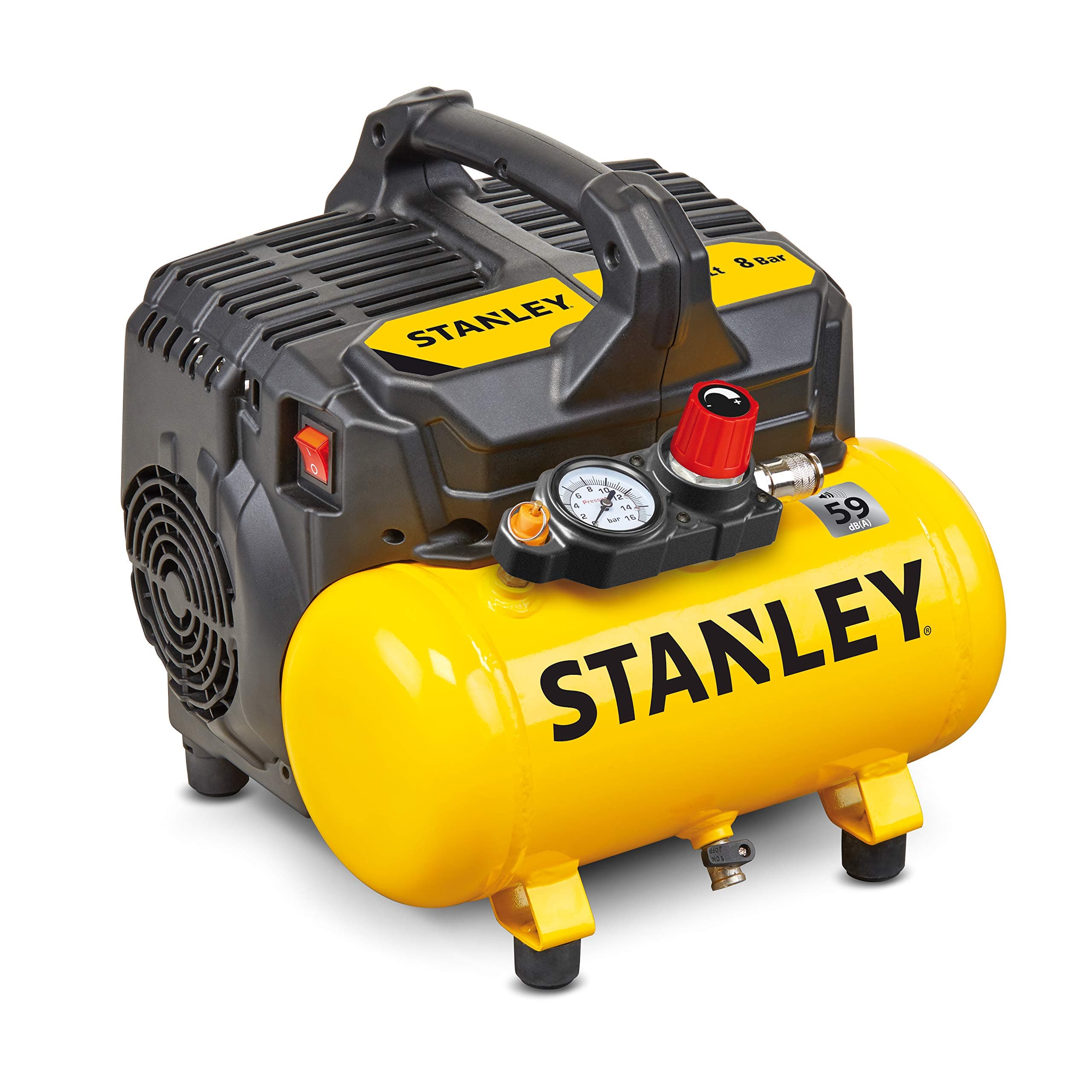 100/8/6 Silent Air Compressor DST 100/8/6SI, 750 W, 230 V, Giallo