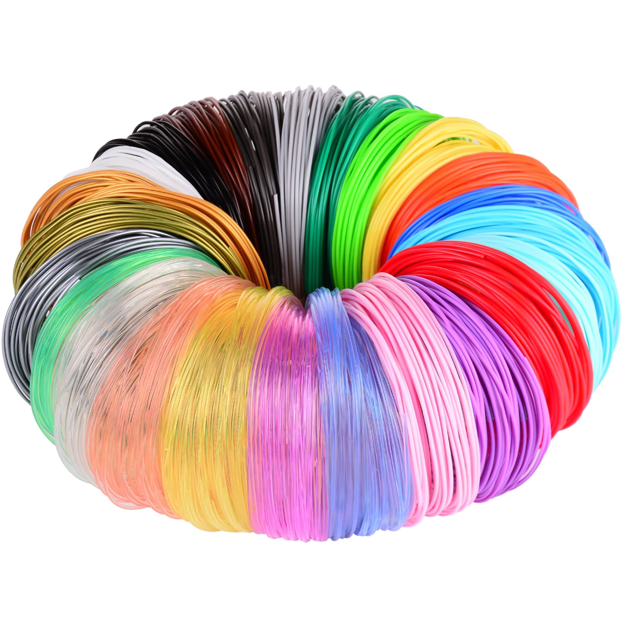 3D Pen 3D Printer Filament, 24 Colors 1.75mm PLA Filament Pack, High-Precision Diameter Filament, Each Color 10 Feet, Total 240 Feet Lengths by Mika3d