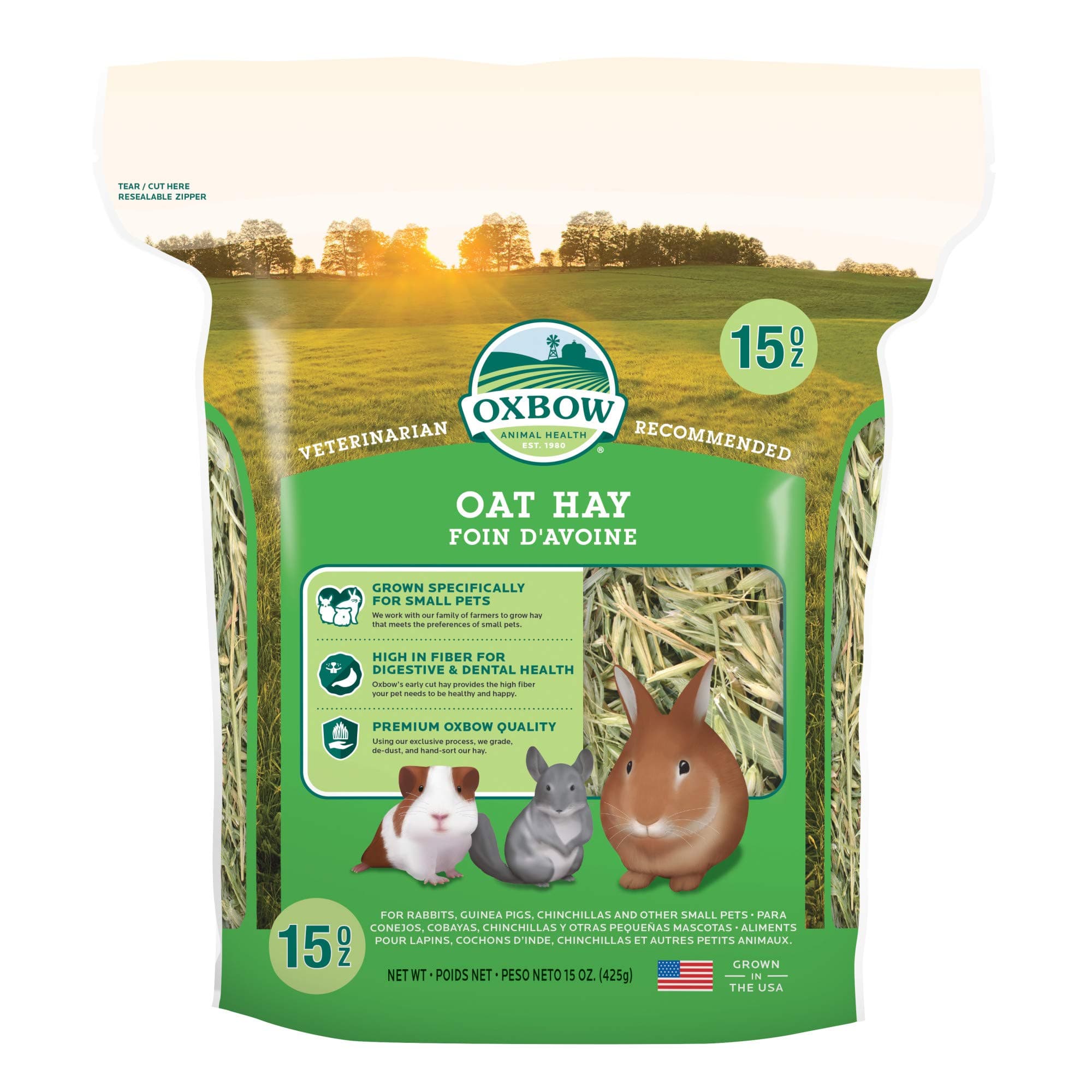 Oat Hay 15 Ounce Bag For Small Pets
