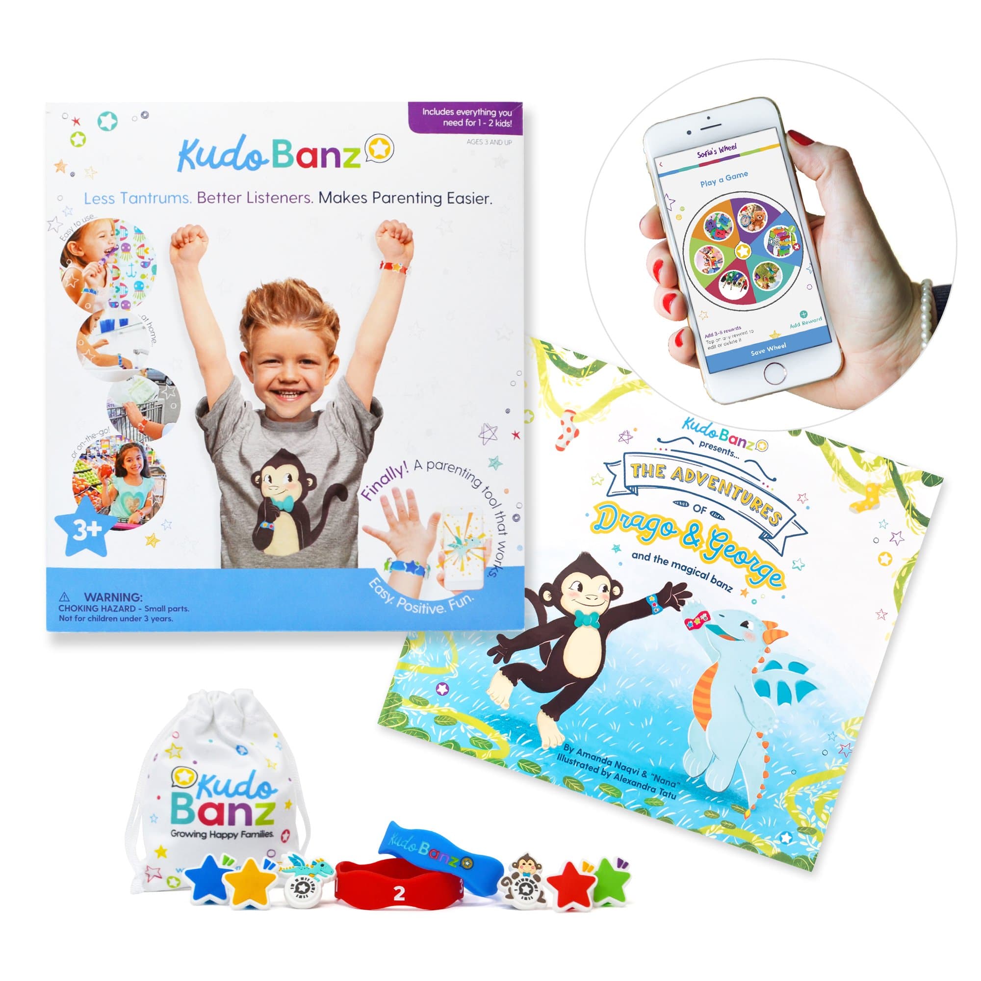 Everyday Parenting Kit - Effective Incentive Toy Plus Book. On-The-Go Behavior Reward Chart for Kids' Wrist With App. Award-Winning Educational Toy (As Seen on Shark Tank)