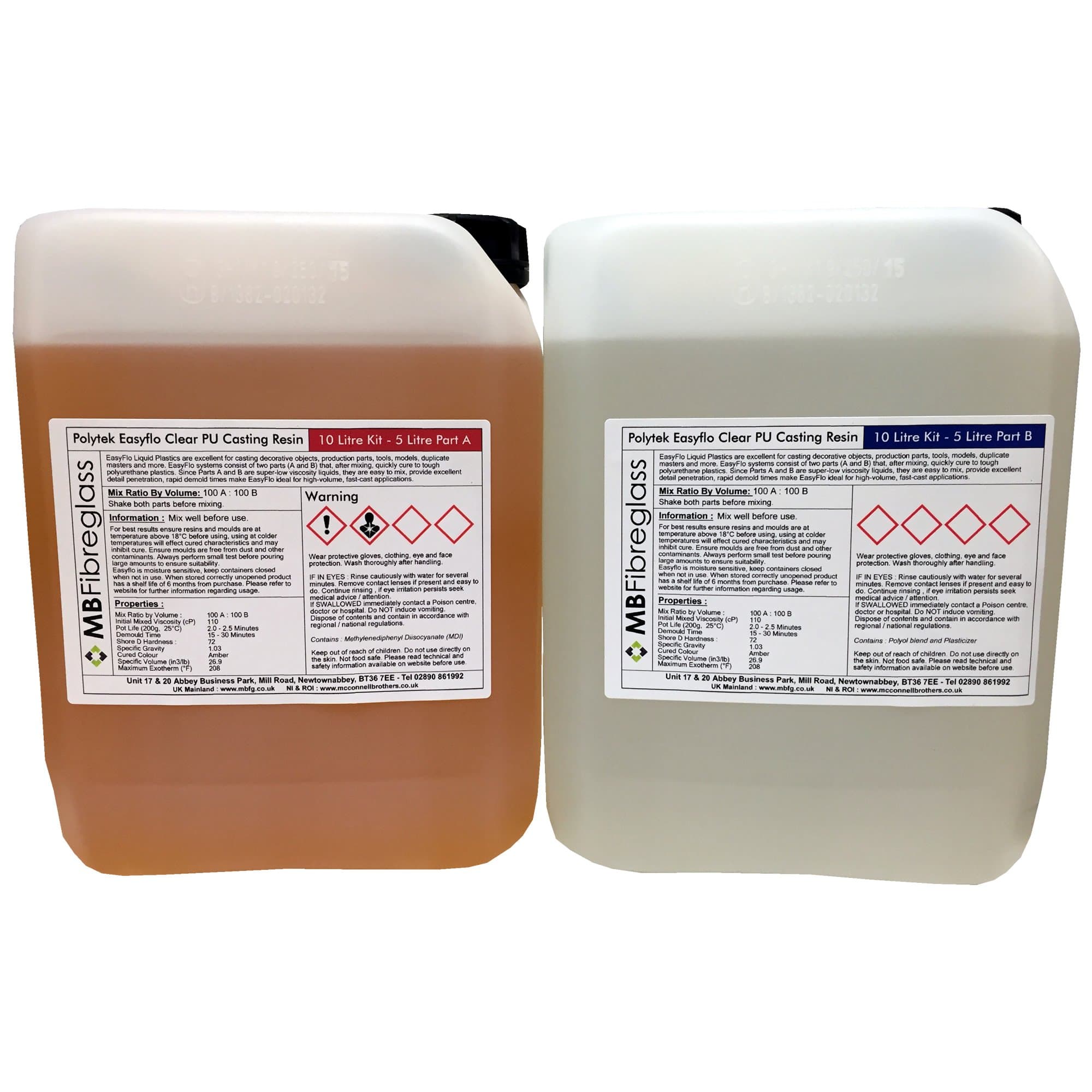 Polycraft EasyFlo Clear Polyurethane Liquid Plastic Casting Resin 10 Litre Kit