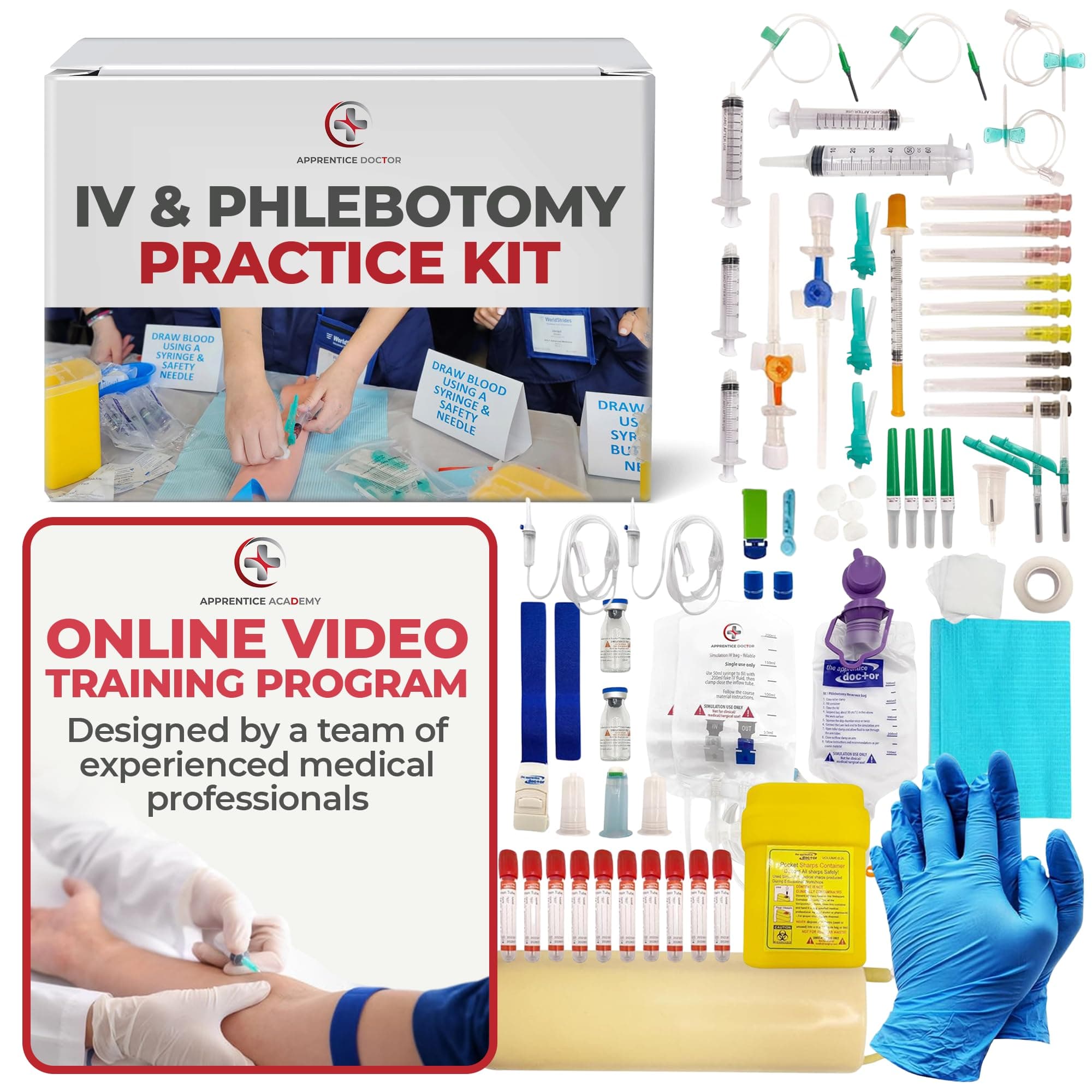 Phlebotomy Practice Arm Kit with Online Learning – Skill-Building Model Arm for Students, Beginners & Home Study