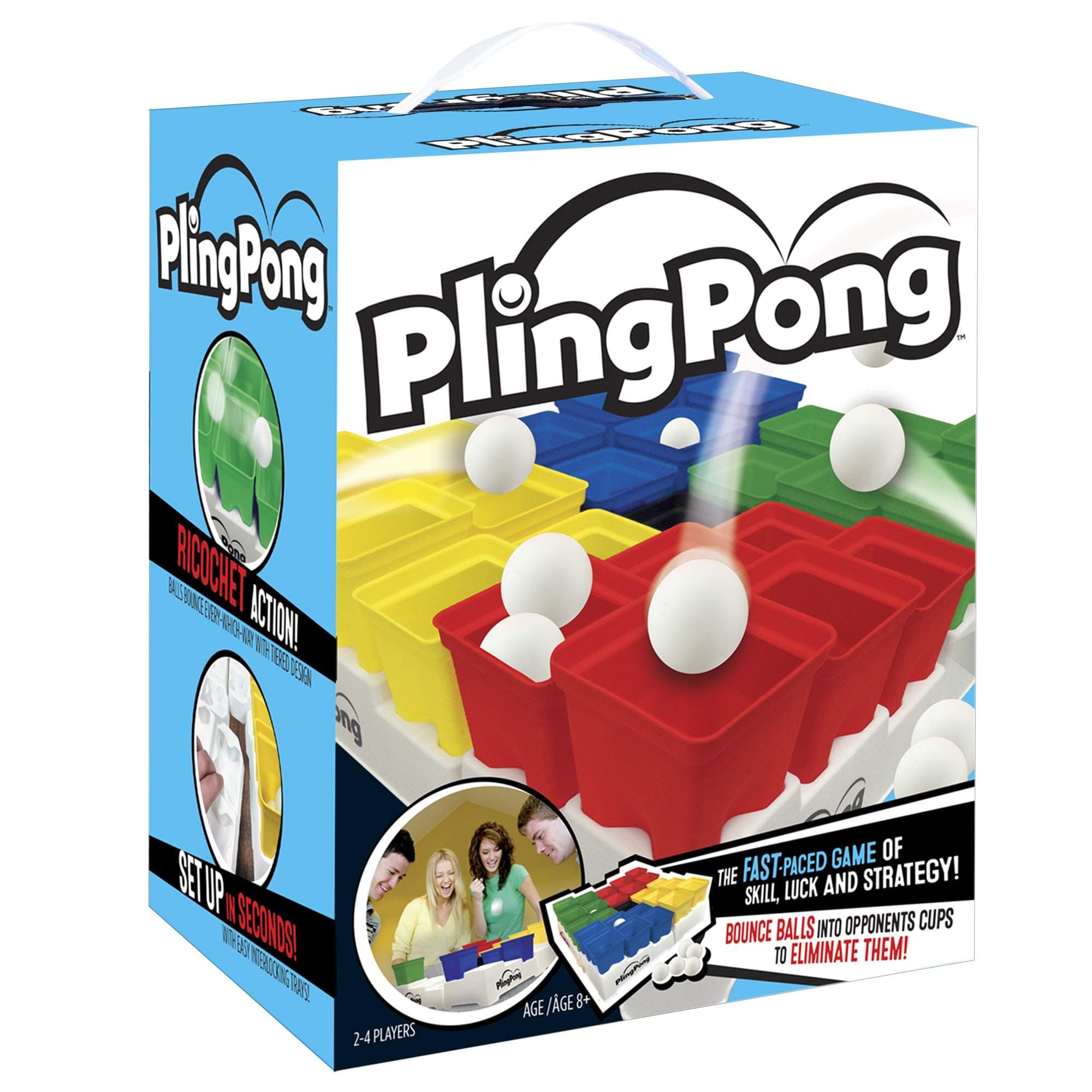 PlingPong Tabletop Party Game – Fast-Paced Bounce Ball Strategy Game for Kids & Adults, 2–4 Players, Ages 8+, Family & Game Night Fun
