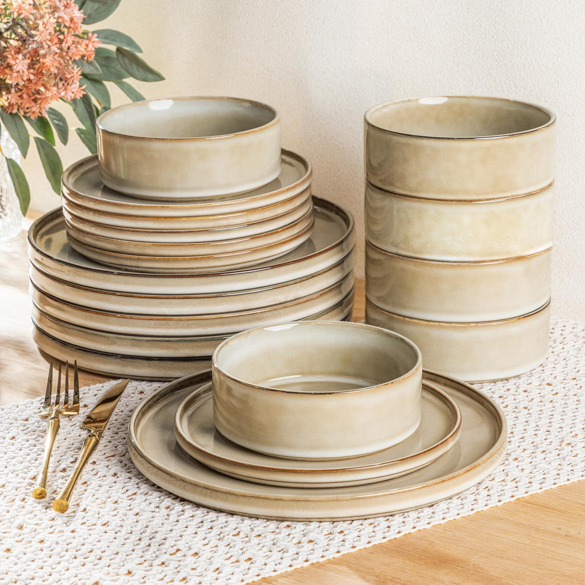 AmorArc ADW155CP-18 Ceramic Dinnerware Sets