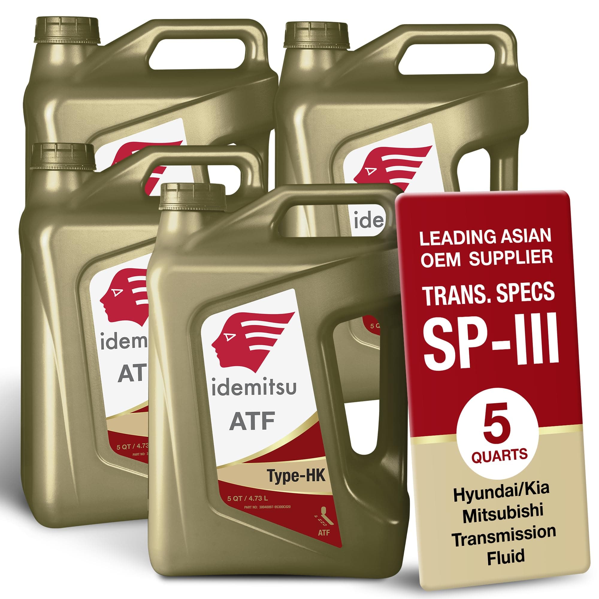 ATF Type HK (SP-III) Automatic Transmission Fluid for Hyundai/Kia – 5 Quart, Case of 4 - Grey | Enhanced Efficiency and Durability | Part Number: 30040097-75000C020