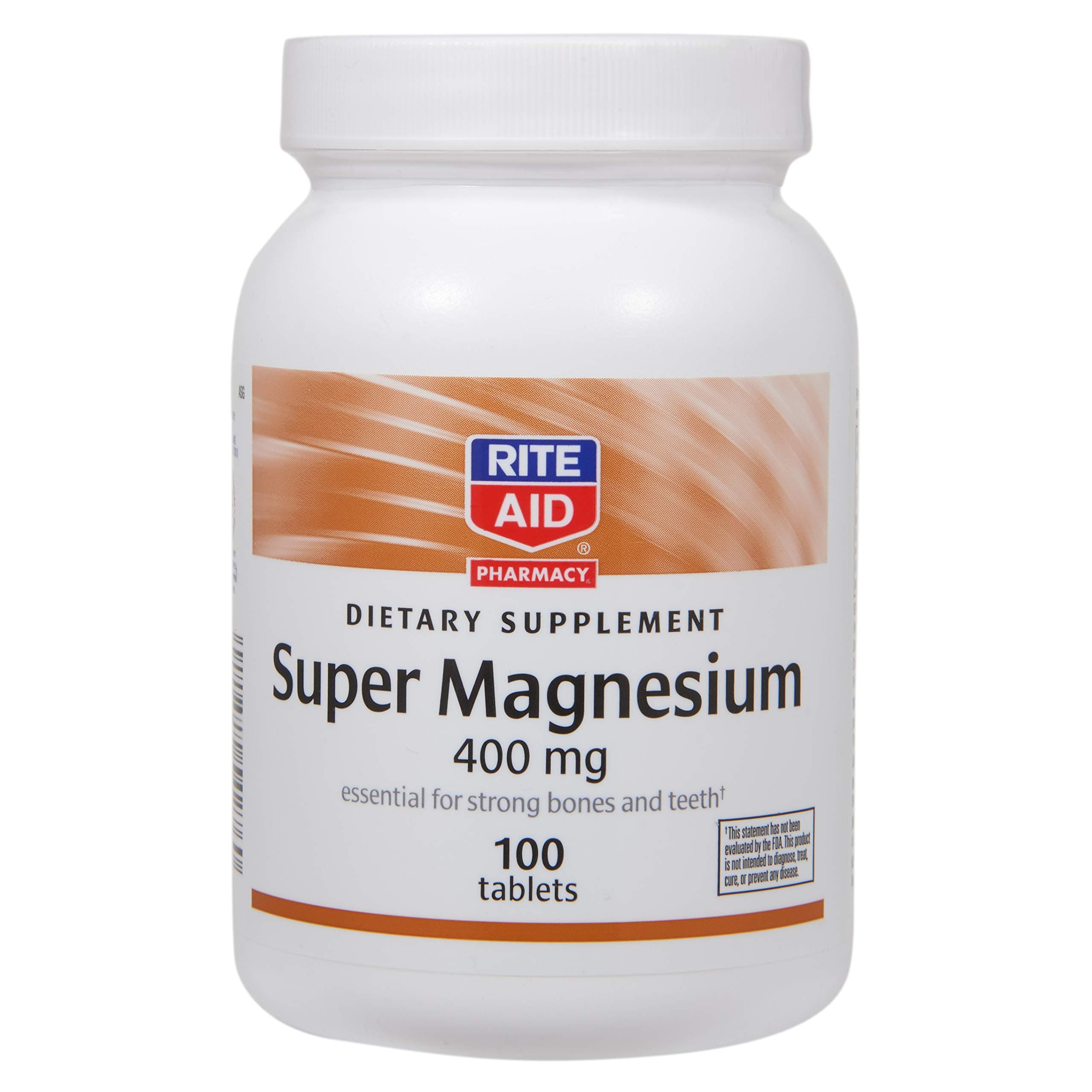 Rite Aid Super Magnesium Supplement, 400 mg - 100 Tablets | Bone and Heart Health Supplement