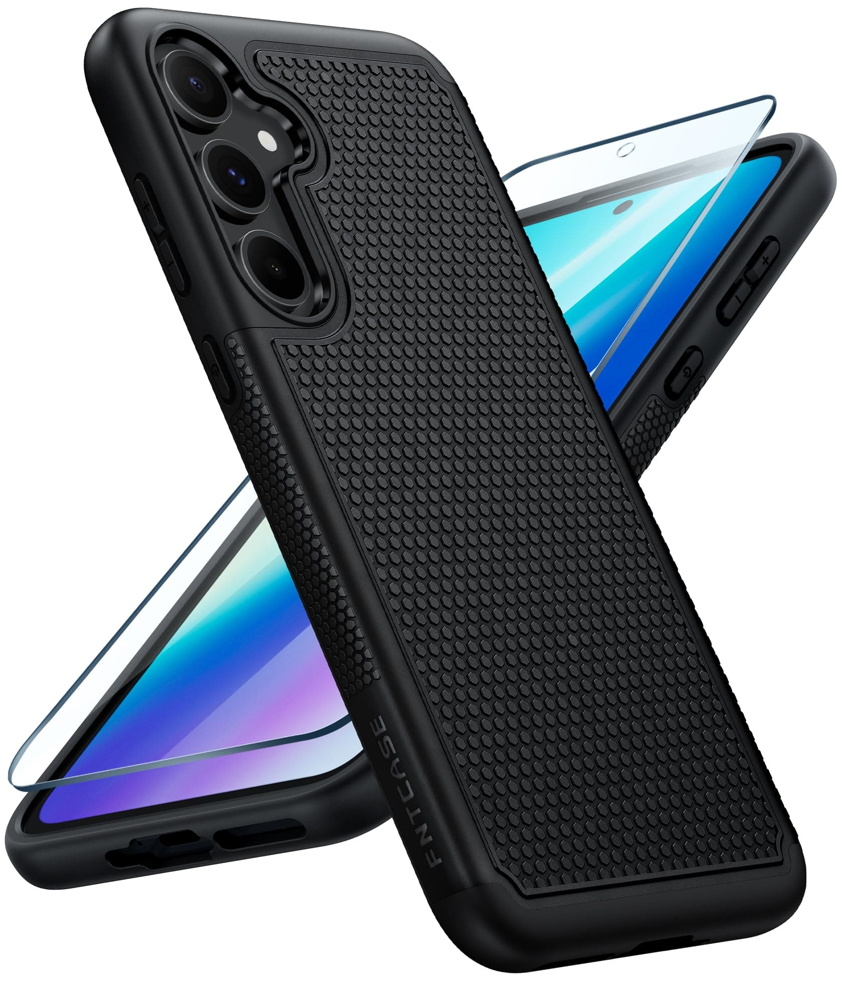 for Samsung A35 5G Case: Dual Layer Shockproof Drop Protection Galaxy 360 Military Grade Protective Mobile Phone Cover Rugged Matte Heavy Duty Slim TPU Black