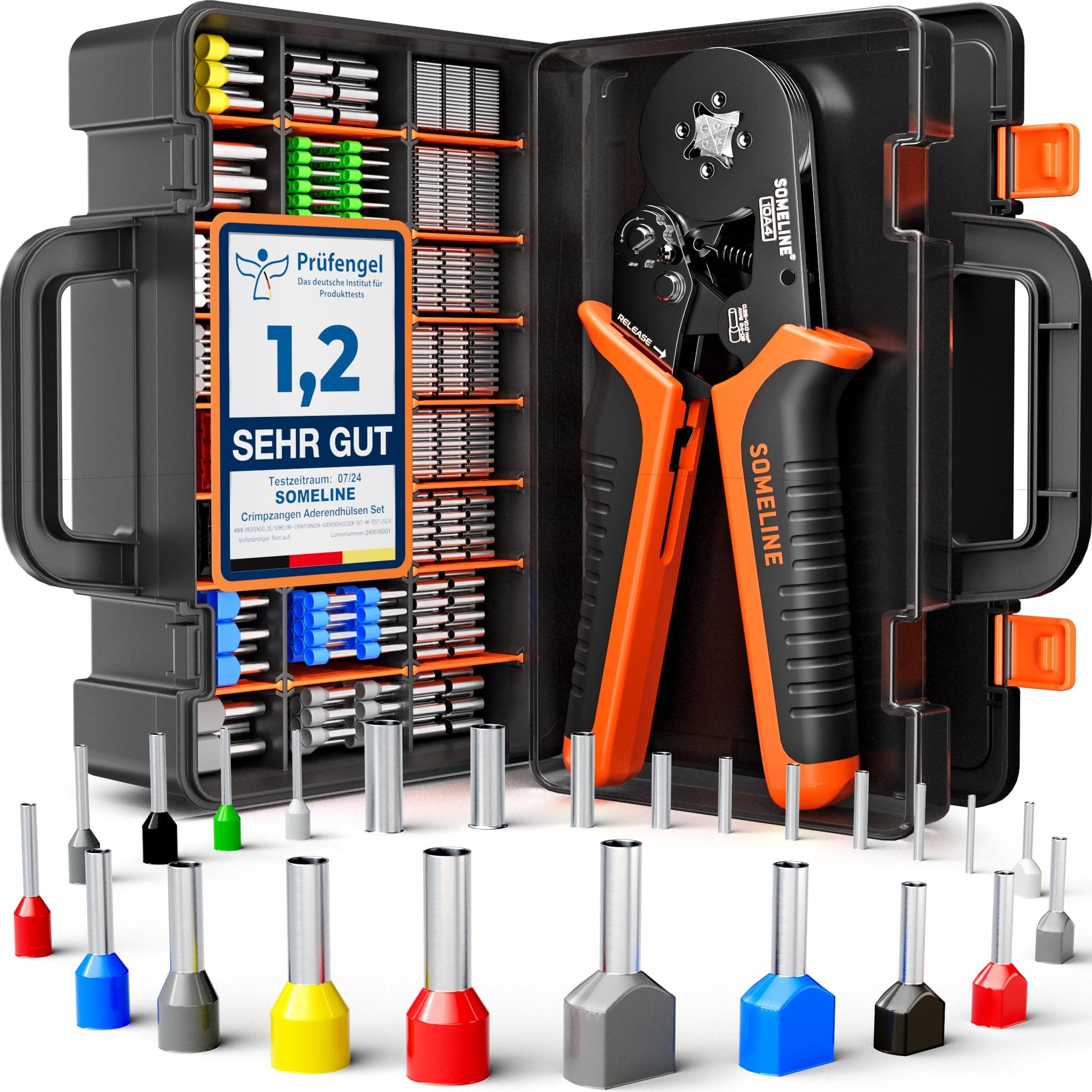 SOMELINE Crimping Tools Set with 24 Types of Ferrules - Ferrule Pliers 0.25-10mm²(AWG 24-8) I Electricians Tools, Crimper, Crimping Pliers, Wire Crimping Tool, Crimping Tool