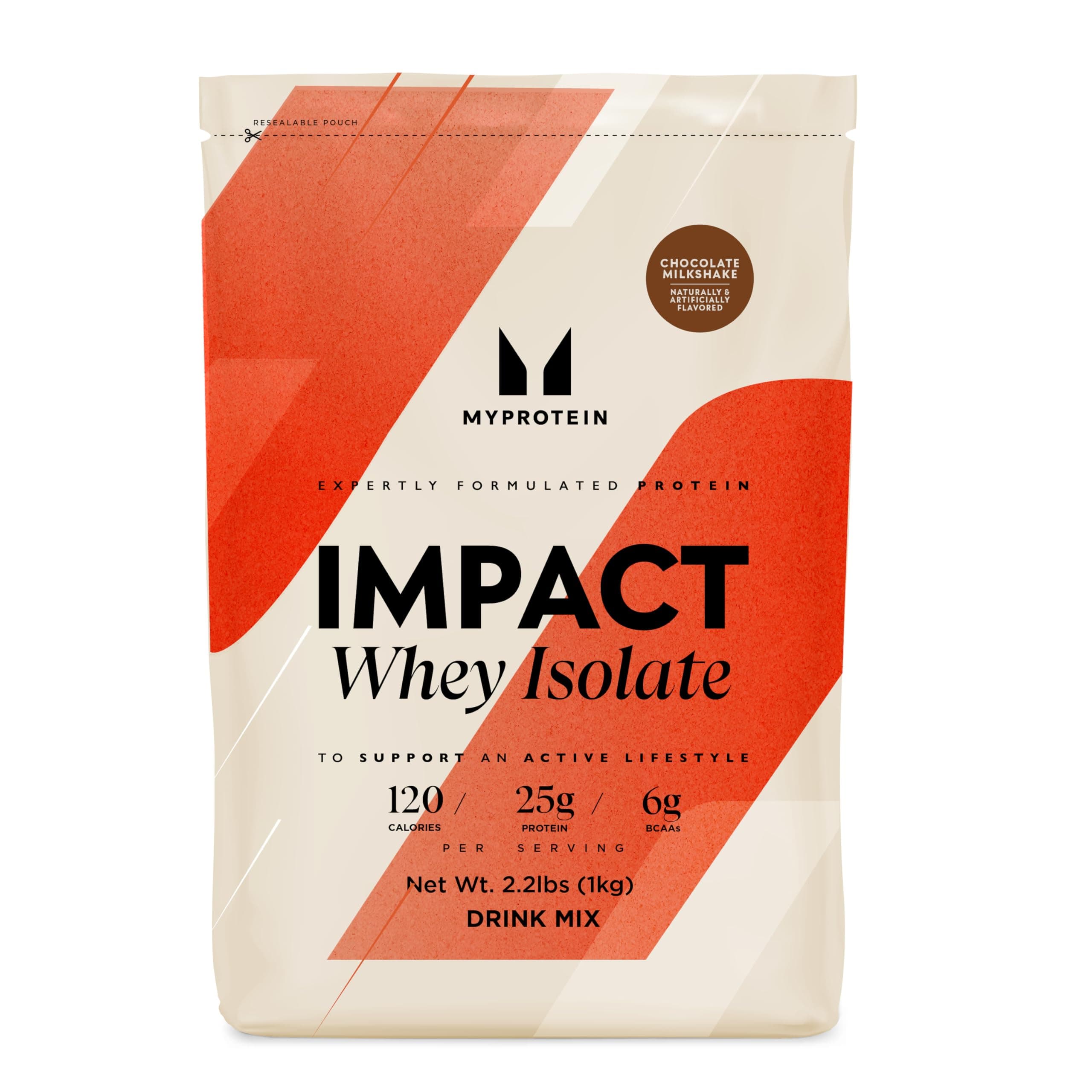 Impact Whey Protein Isolate, 2.2 Lbs (31 Servings) Chocolate Milkshake, 25g Protein, 3.5g Glutamine & 6g BCAA Per Serving, Shake for Muscle Strength & Recovery