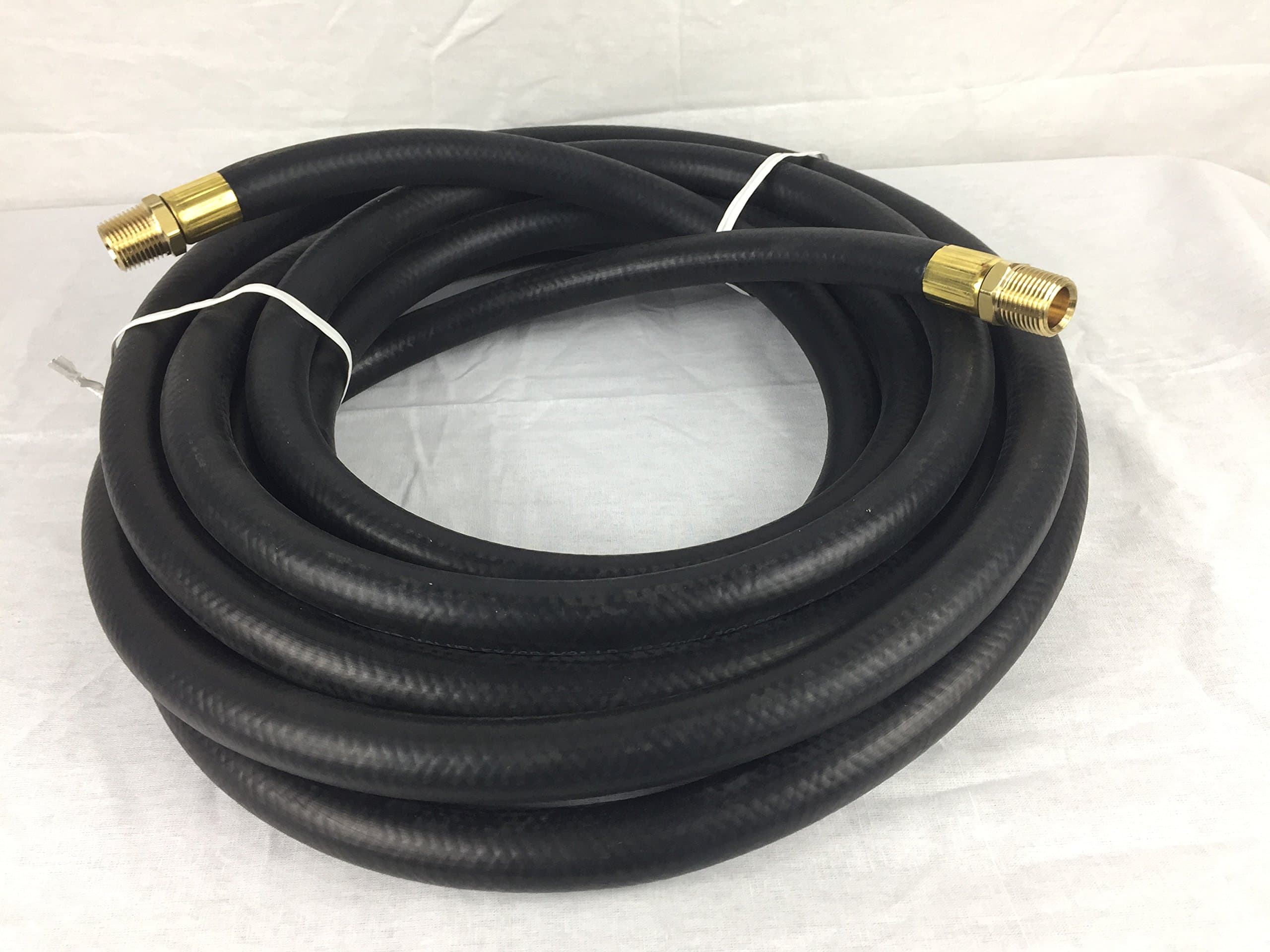 3/8 "X 10' 300 PSI, HBD Thermoid Value-Flex BLACK hose, 3/8"ID, W/BRASS 1/4" rigid male X rigid male Dixon fittings attached