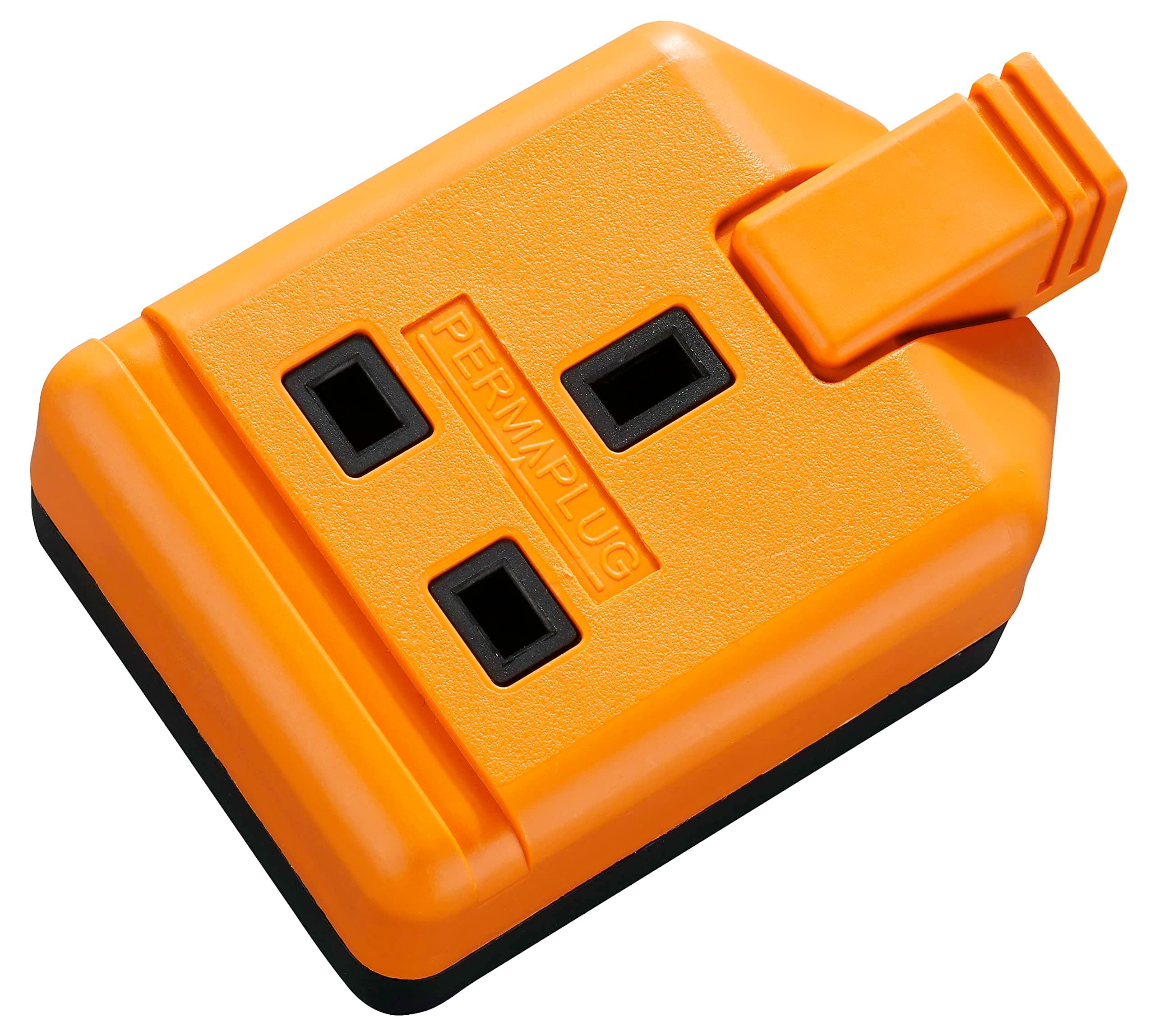 Heavy Duty Single Socket Trailing Socket, without Plug and Cable, 13 Amp, Orange