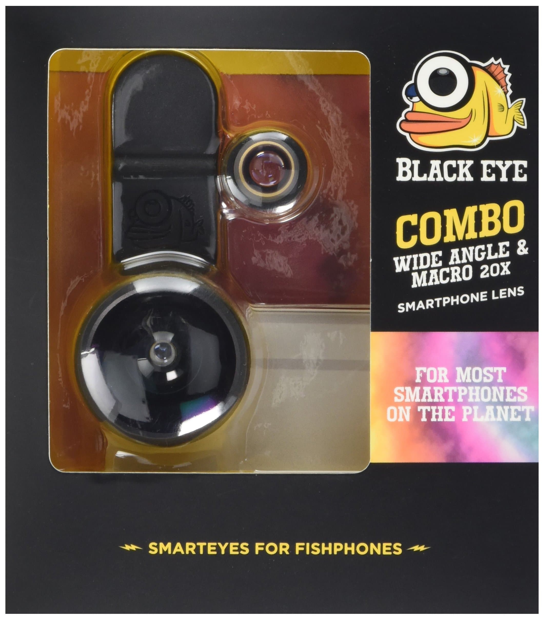 Black Eye Macro and Wide Angle Combo Smartphone and Tablet Clip on Camera Lens