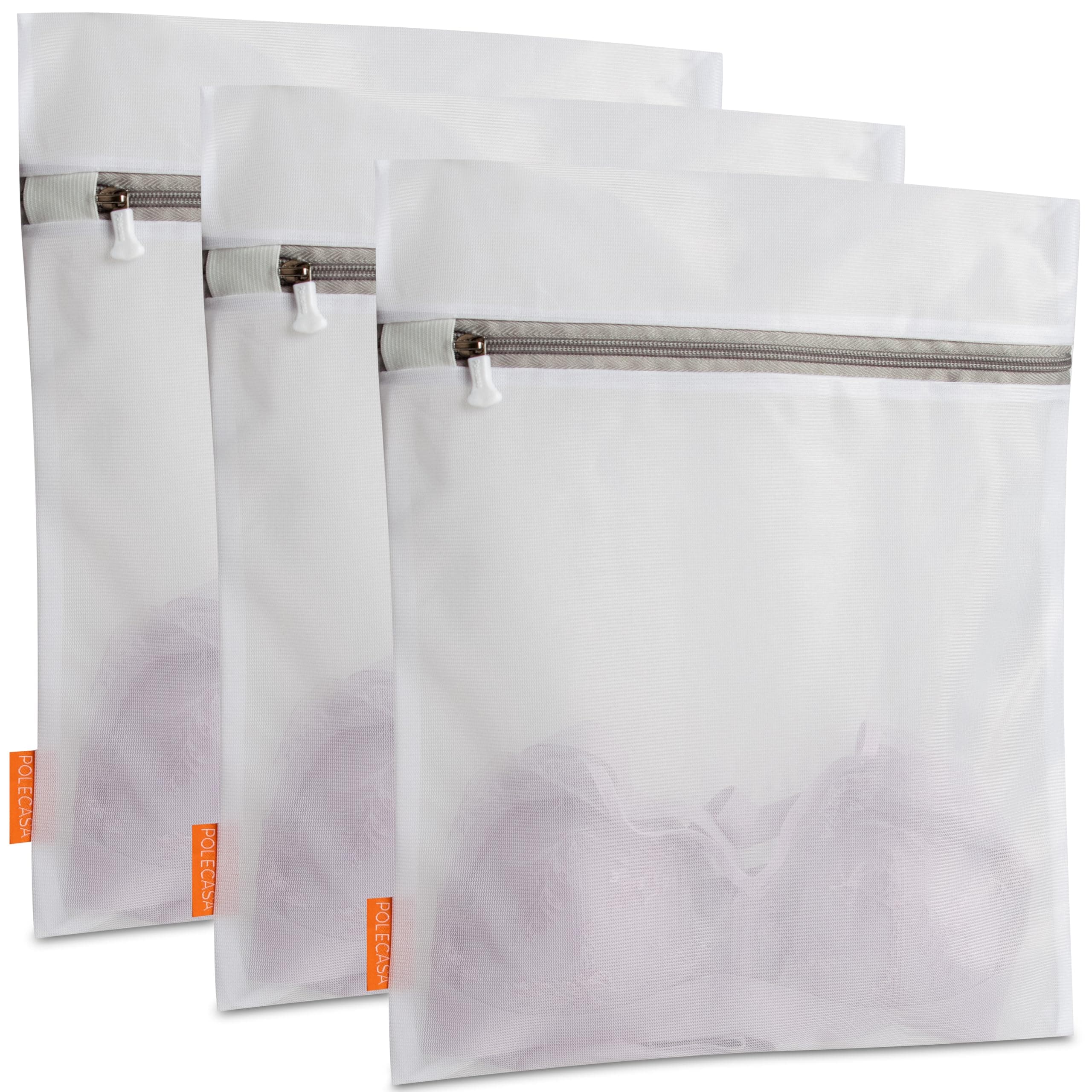 3Pcs 12 x 16 Inches Extra Durable Fine Mesh Laundry Bags with Sturdy Zipper for Delicates (3 Medium)