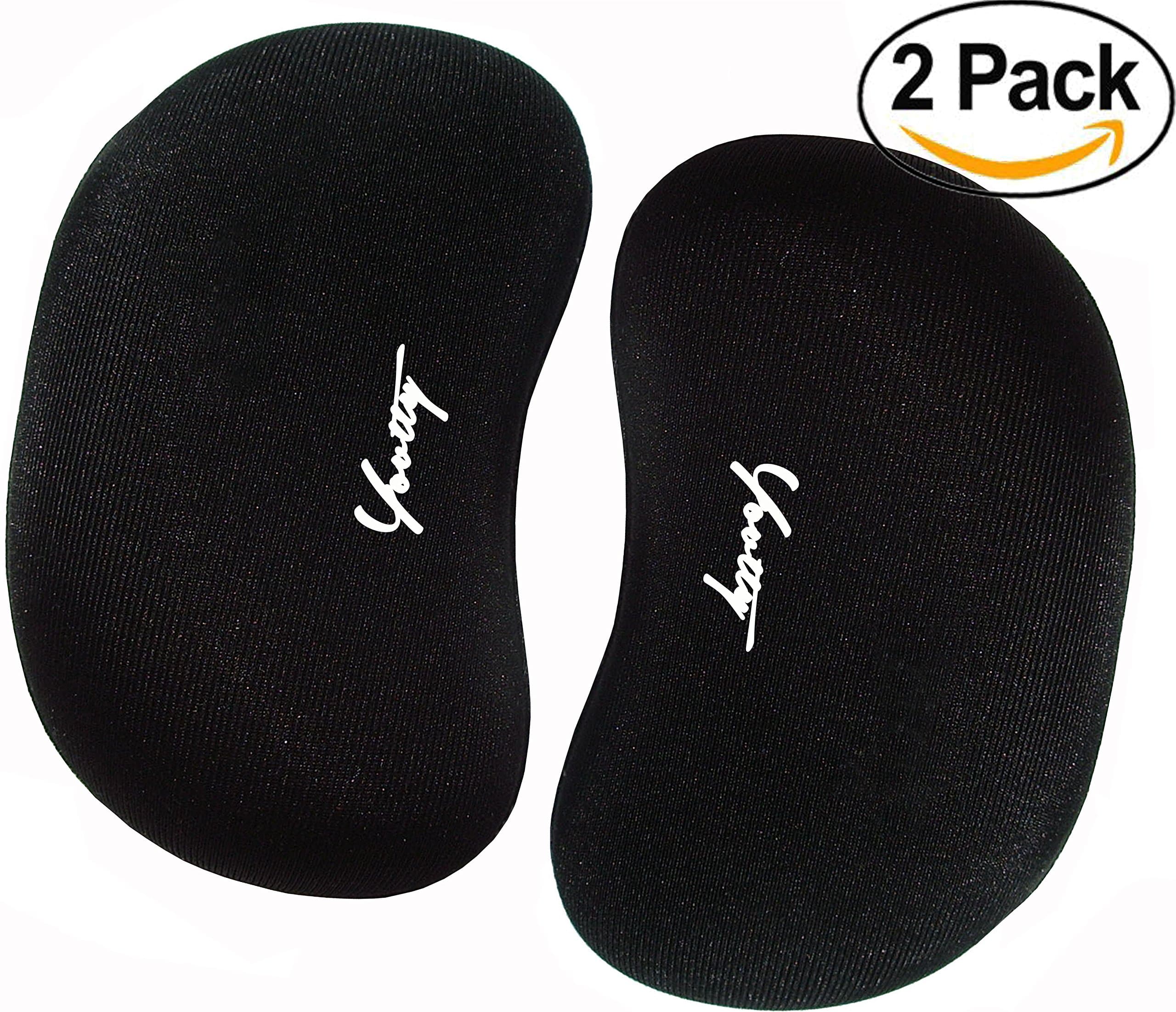 Wrist Rest Wrist Pad for Keyboard or Mouse - Memory Foam Soft Fabric - Ergonomic Mouse Cushion Wrist Cushion for Typing Working Gaming - 2 Pack Black Color