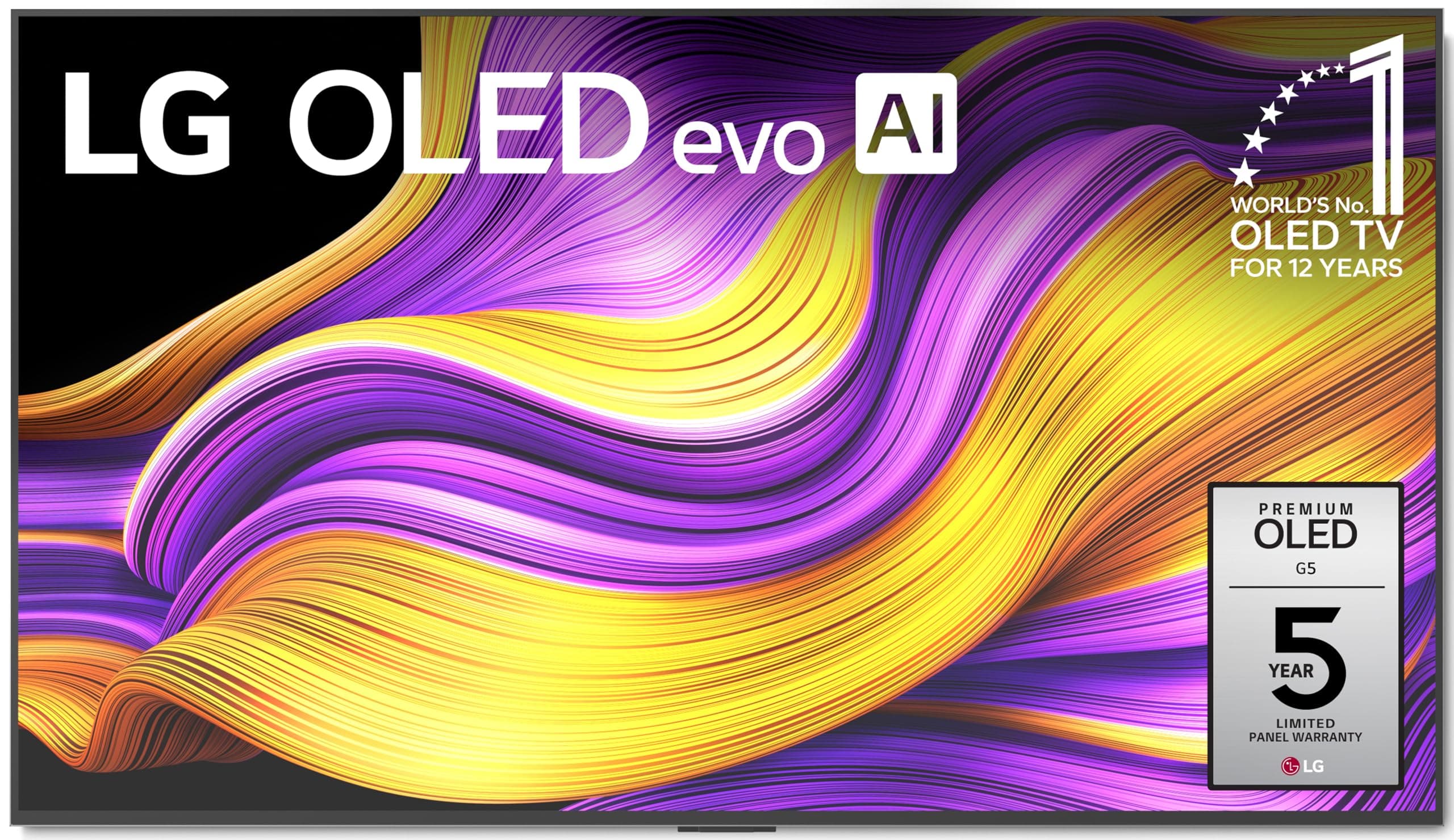 55-Inch Class OLED evo AI Super Upscaling 4K G5 Series Smart TV w/Dolby Atmos & Vision, HDR10, Filmmaker Mode, Wow Orchestra, Alexa Built-in (OLED55G5WUA, 2025)