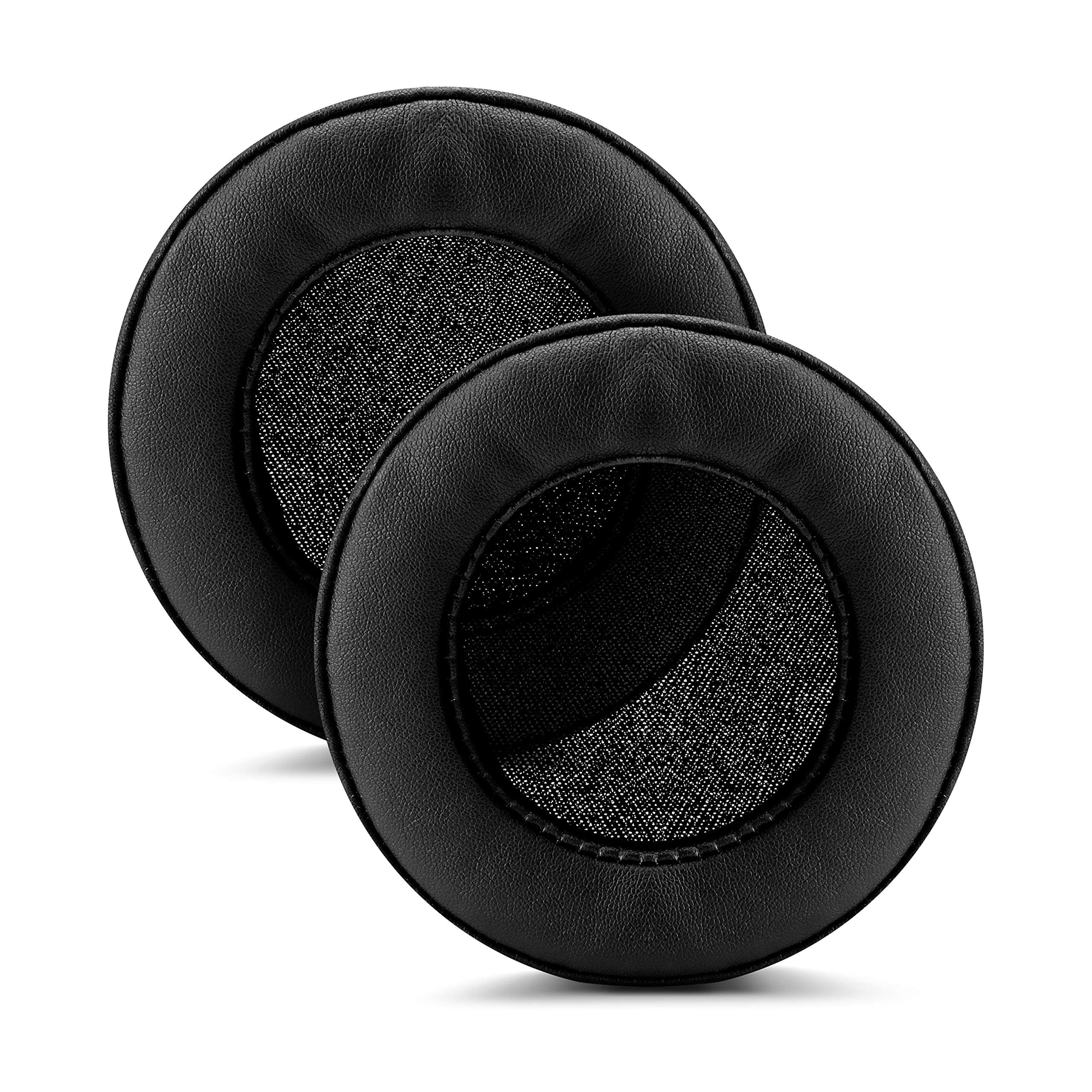 XL Large Replacement Memory Foam Earpads - Suitable for Many Other Large Over The Ear Headphones - Sennheiser, AKG, HifiMan, ATH, Philips, Fostex, Sony (Black Pleather)