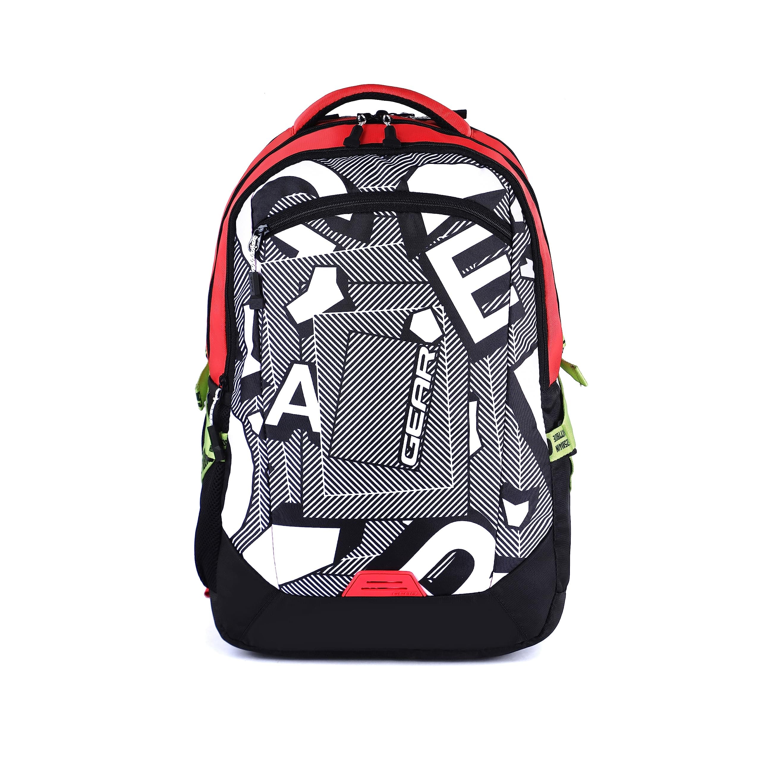 Gear Riddle 38L Large Water Resistant 4 Compartment School Backpack/Casual Daypack/Travel Standard Backpack/Kids/College Bag For Boys/Girls/Men/Women (Red)